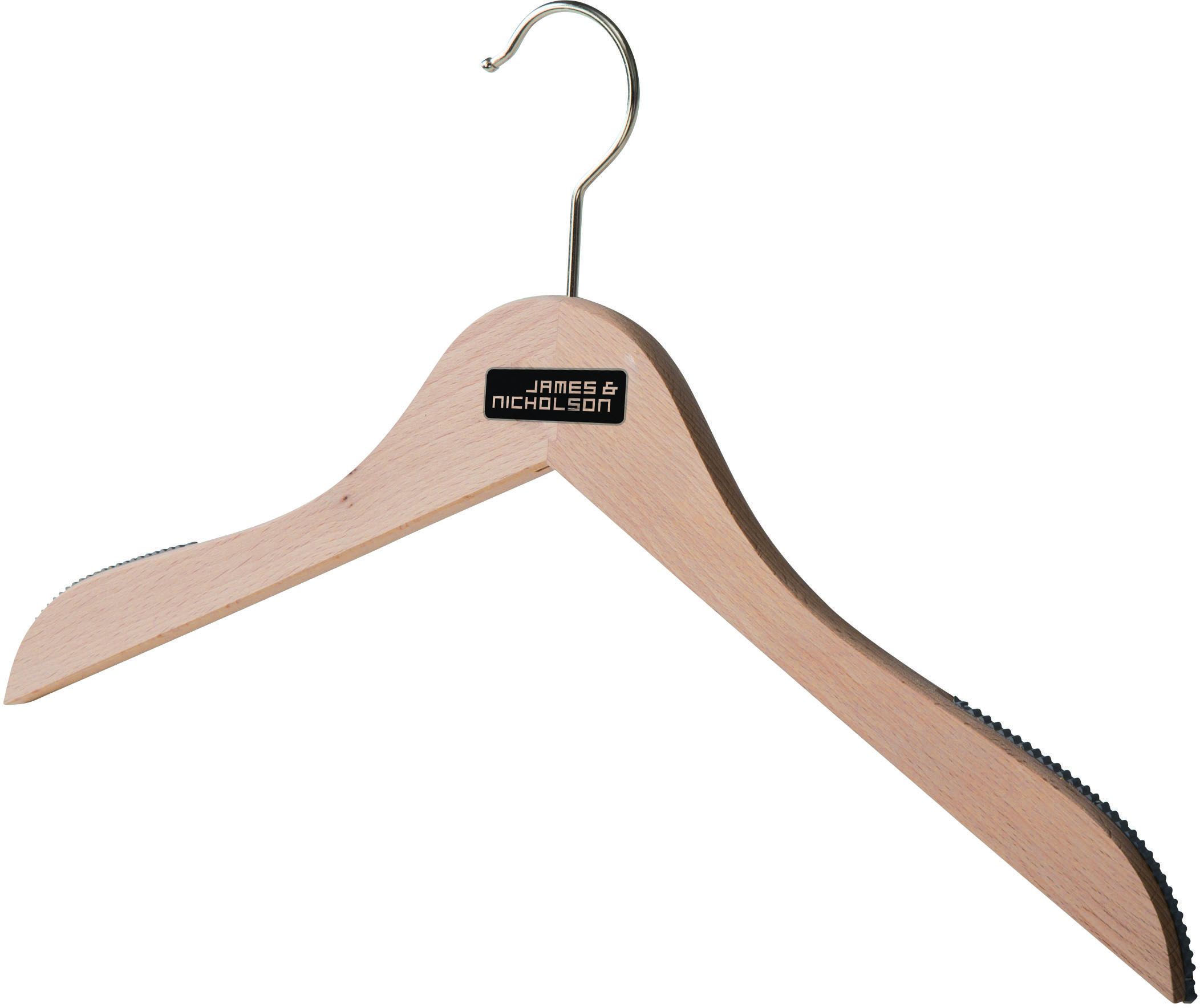 Clothes hanger small JN7137 Hochwertiger Holz-Kleiderbügel mit rutschfester Gummierung