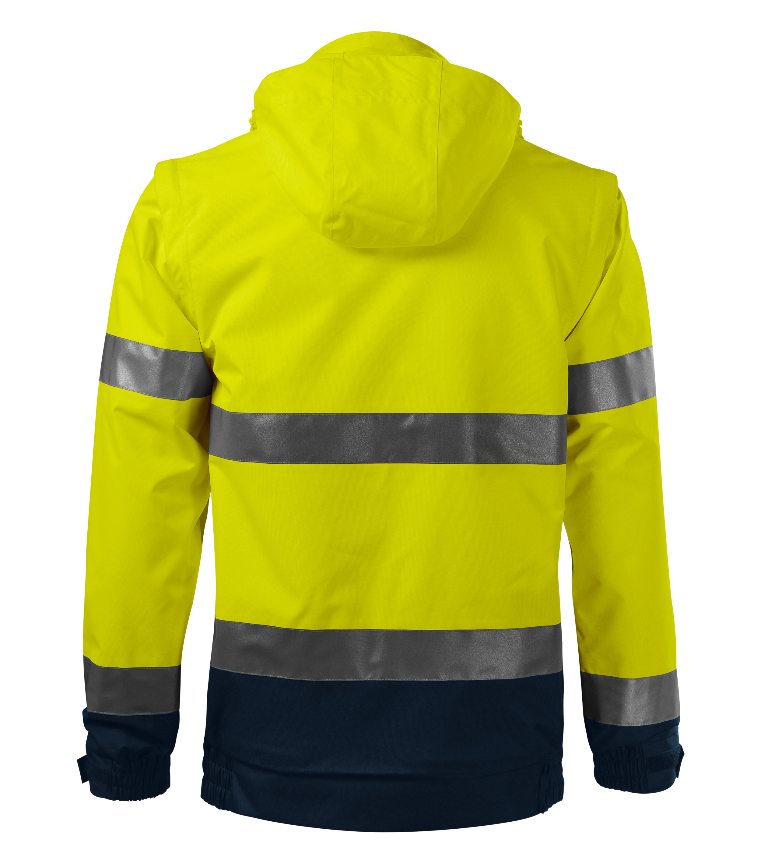 Arbeitsjacke für Damen und Herren - HV GUARD 4 IN 1 5V2 -  hochsichtbare Warnjacke mit wasserdichtem und atmungsaktivem Material - Unisex  Warnschutzjacke in gelb und orange 