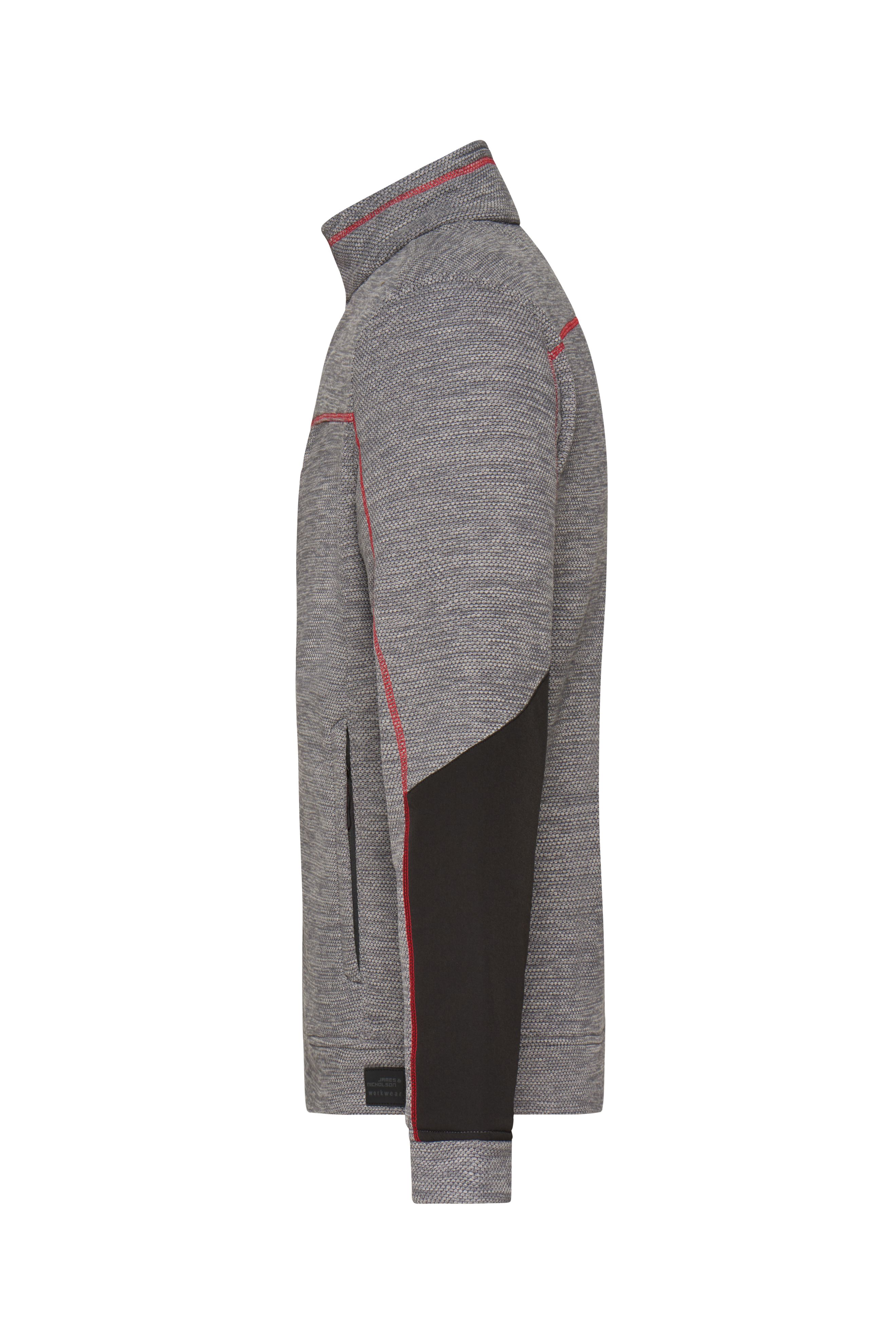 Men's Structure Fleece Jacket JN1818 Pflegeleichte Strick-Fleecejacke für Arbeit und Freizeit