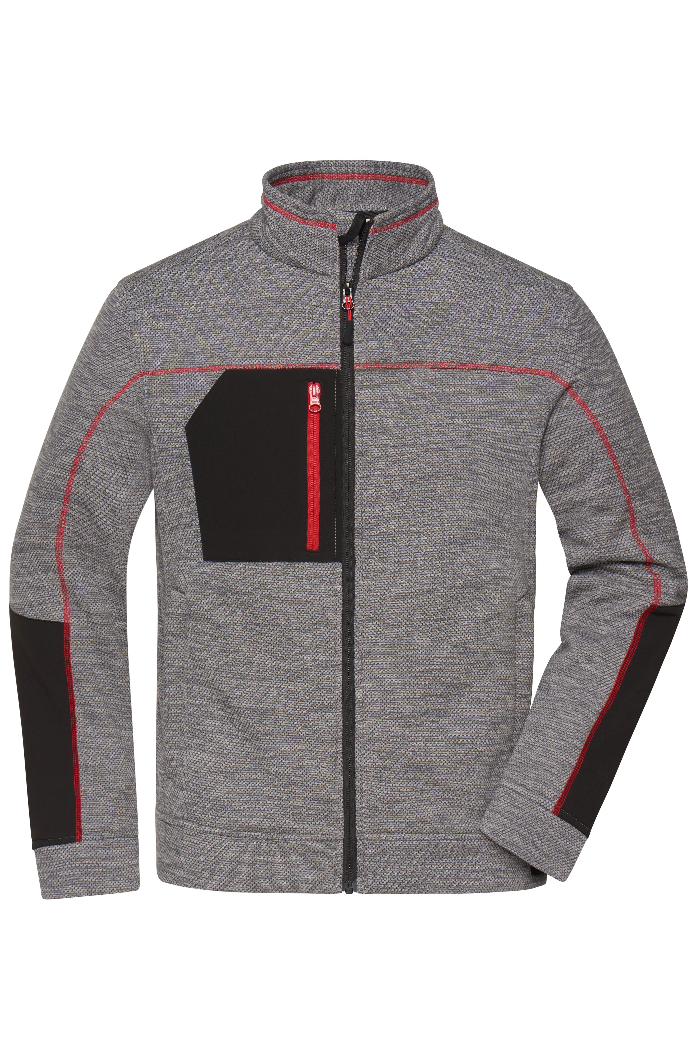 Men's Structure Fleece Jacket JN1818 Pflegeleichte Strick-Fleecejacke für Arbeit und Freizeit