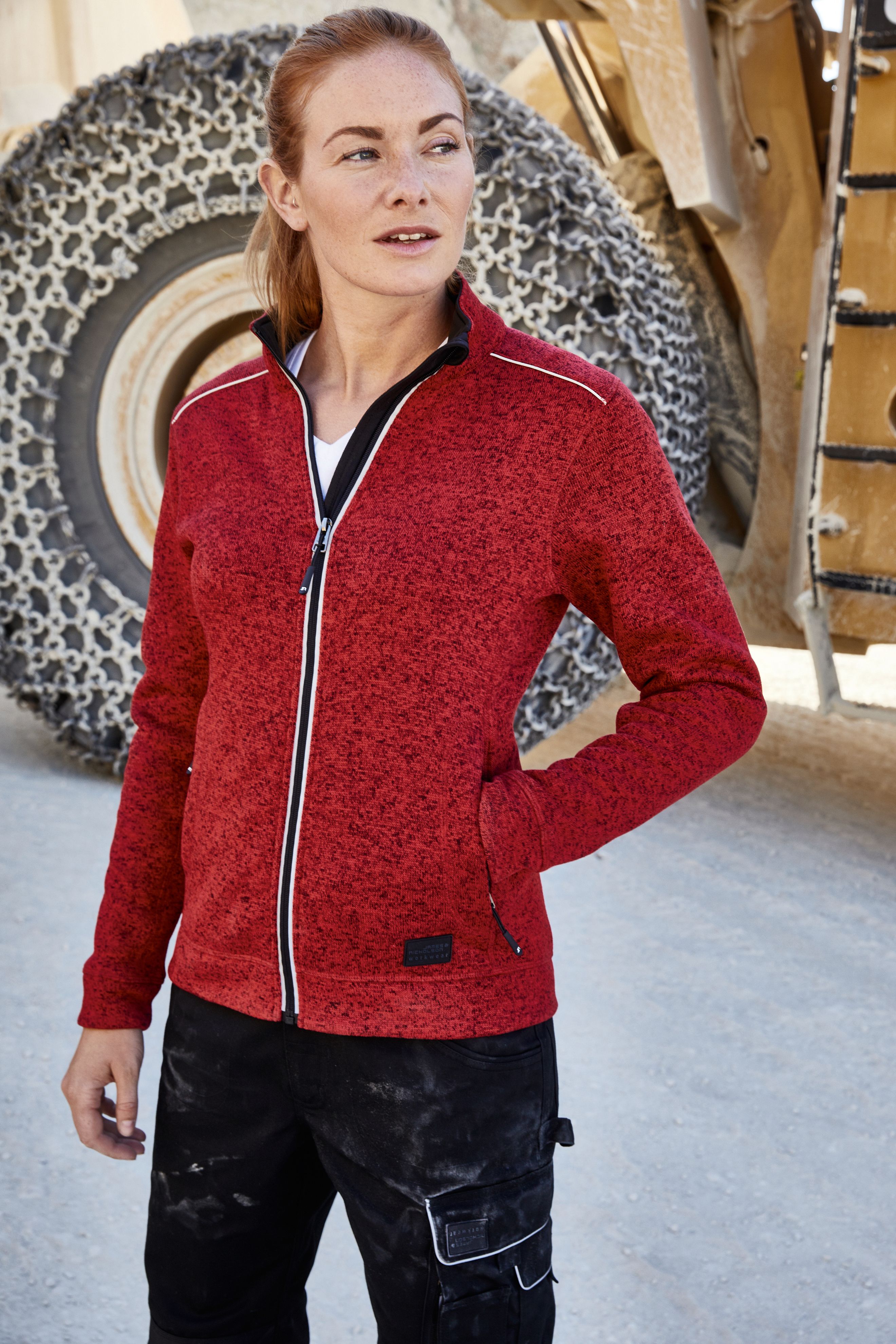 Ladies' Knitted Workwear Fleece Jacket - SOLID - JN897 Pflegeleichte Strickfleece-Jacke