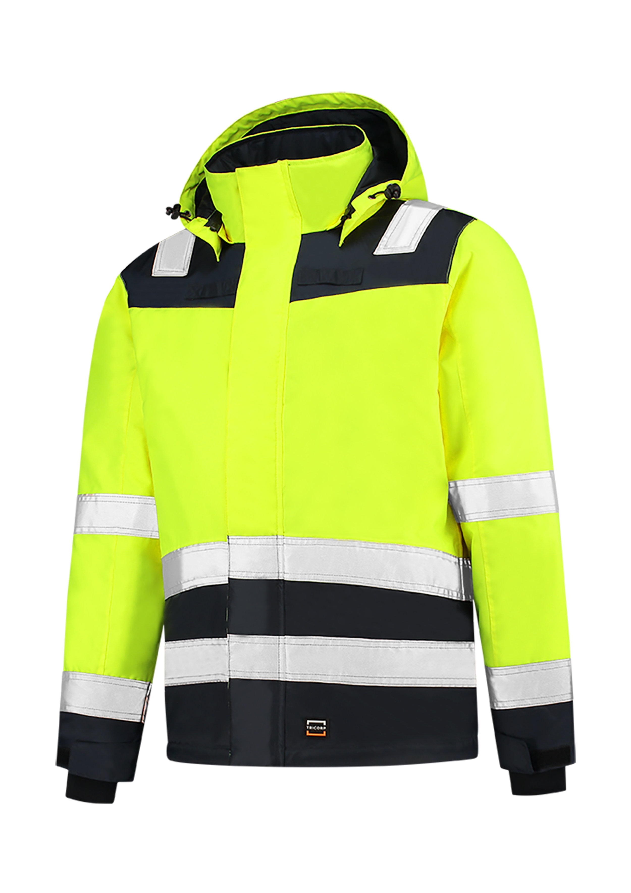 Unisex Arbeitsjacke -MIDI PARKA HIGH VIS BICOLOR T51 - retroreflektierende Bänder und innere Brusttaschen - Herren und Damen Warnschutzjacke wasserdicht und reflektierend 