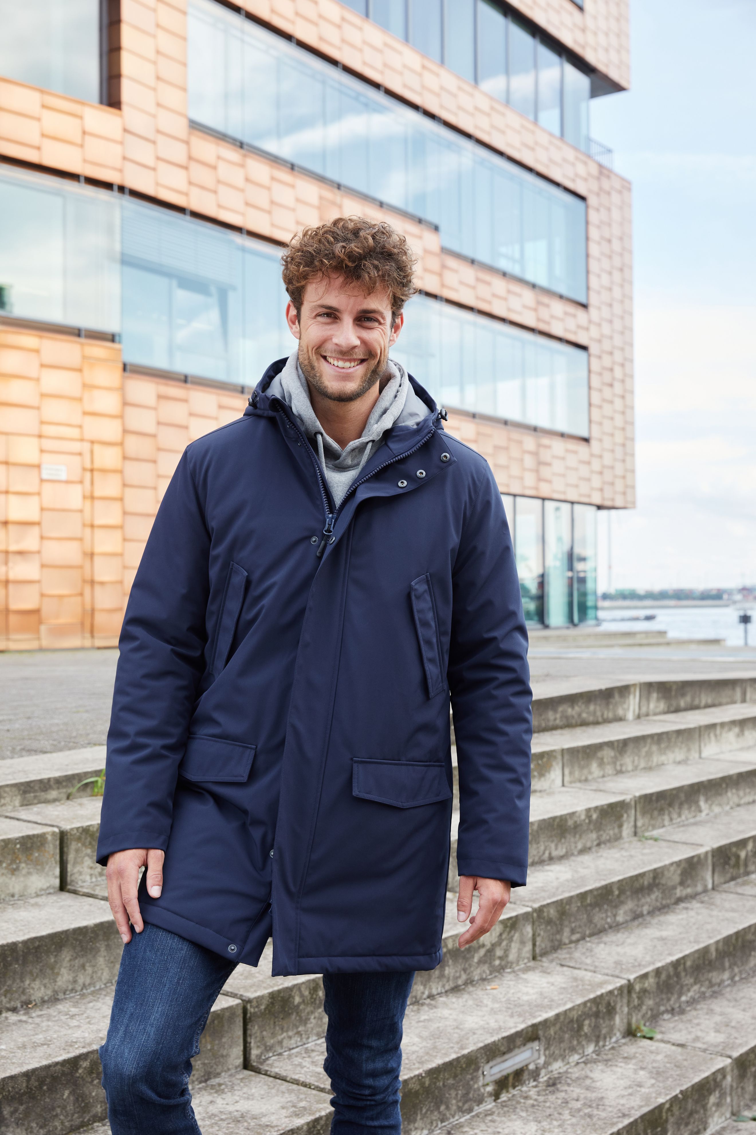 Men's Business Parka JN1176 Klassischer, wattierter Parka mit angeschnittener Kapuze