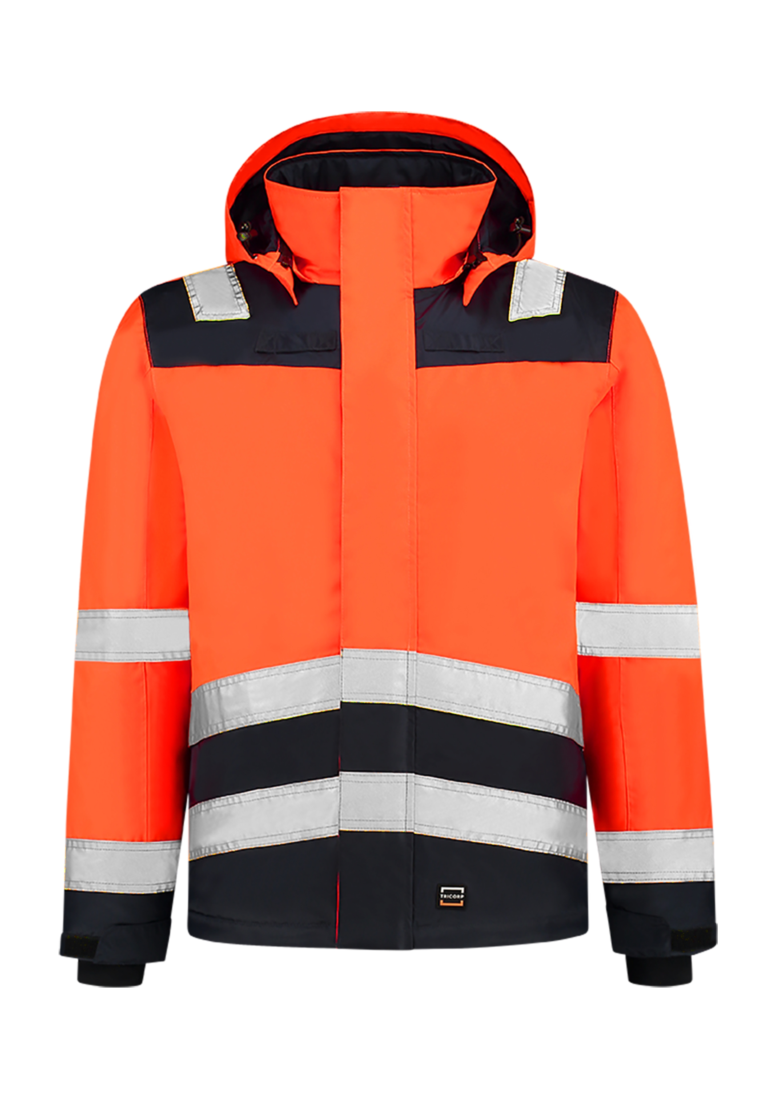 Unisex Arbeitsjacke -MIDI PARKA HIGH VIS BICOLOR T51 - retroreflektierende Bänder und innere Brusttaschen - Herren und Damen Warnschutzjacke wasserdicht und reflektierend 