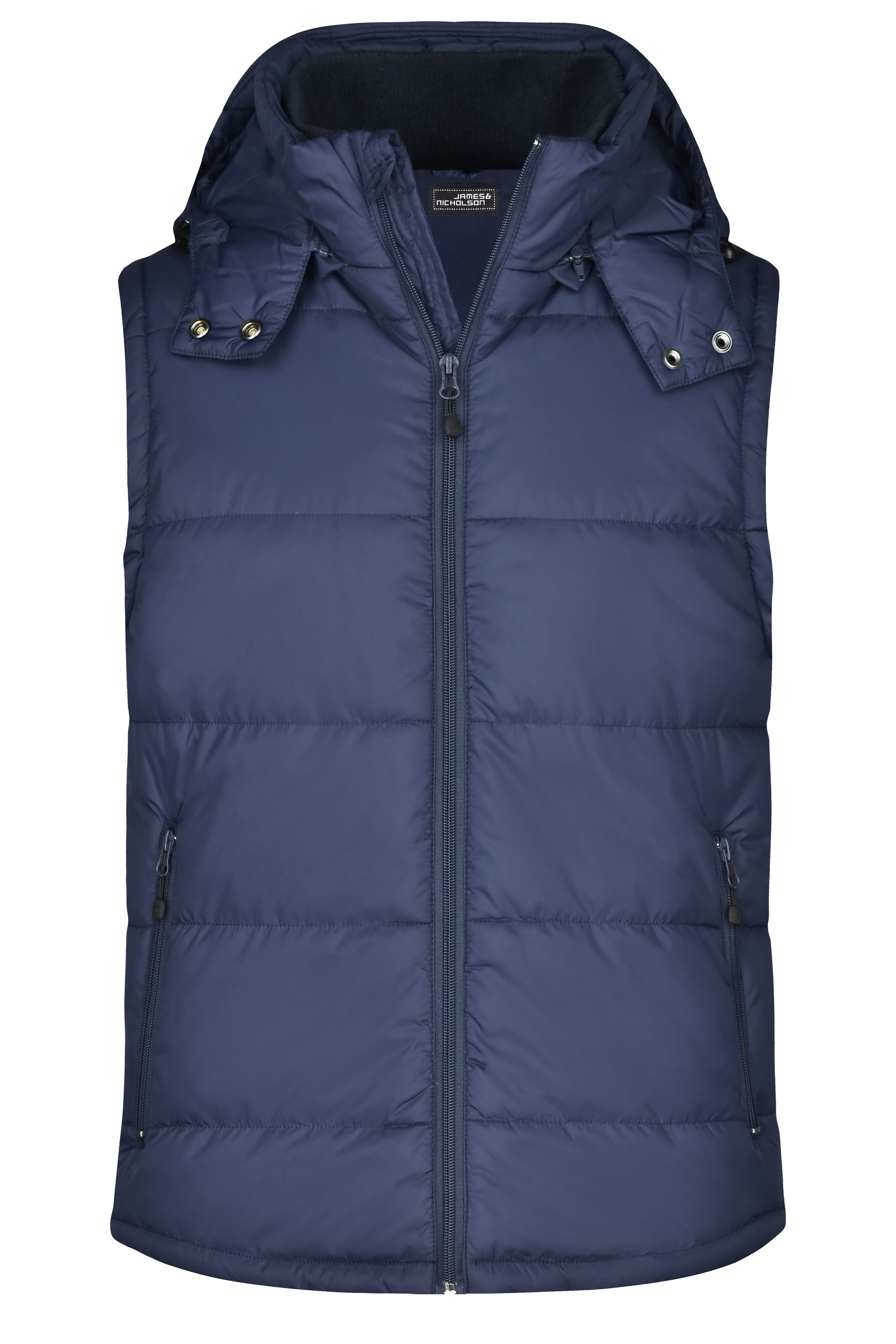 Men's Padded Vest JN1004 Modische Steppweste mit abnehmbarer Kapuze