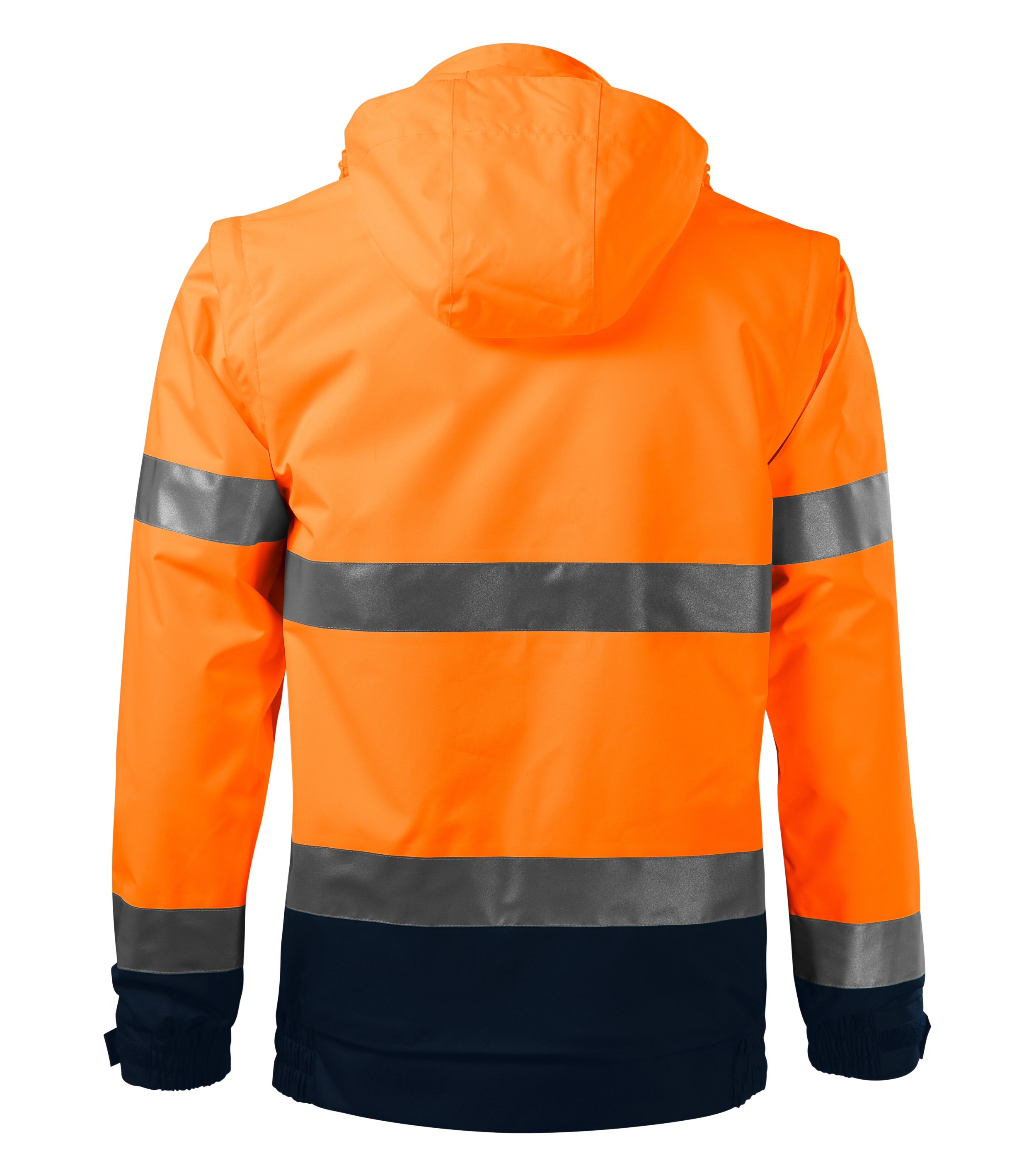 Arbeitsjacke für Damen und Herren - HV GUARD 4 IN 1 5V2 -  hochsichtbare Warnjacke mit wasserdichtem und atmungsaktivem Material - Unisex  Warnschutzjacke in gelb und orange 