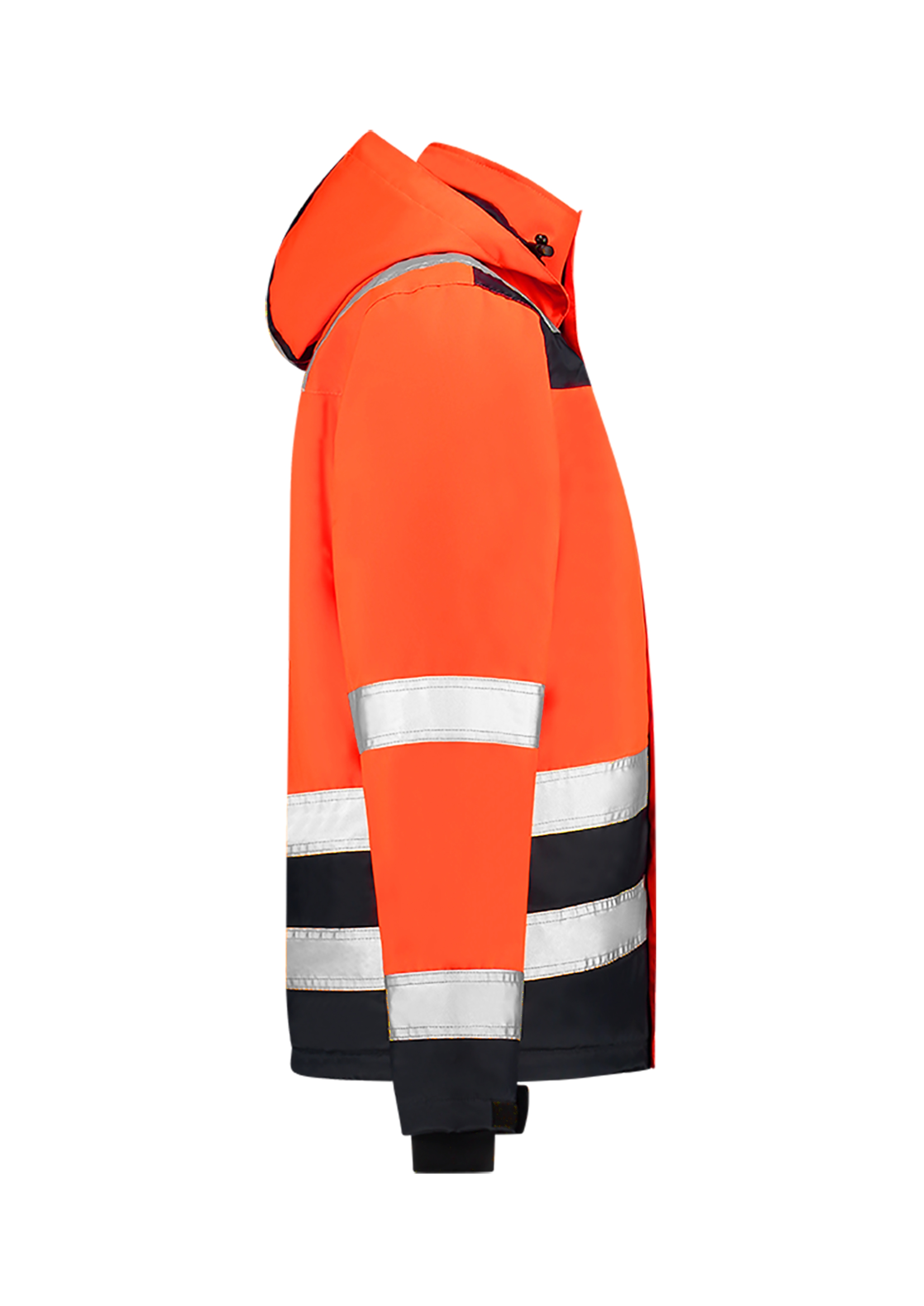 Unisex Arbeitsjacke -MIDI PARKA HIGH VIS BICOLOR T51 - retroreflektierende Bänder und innere Brusttaschen - Herren und Damen Warnschutzjacke wasserdicht und reflektierend 