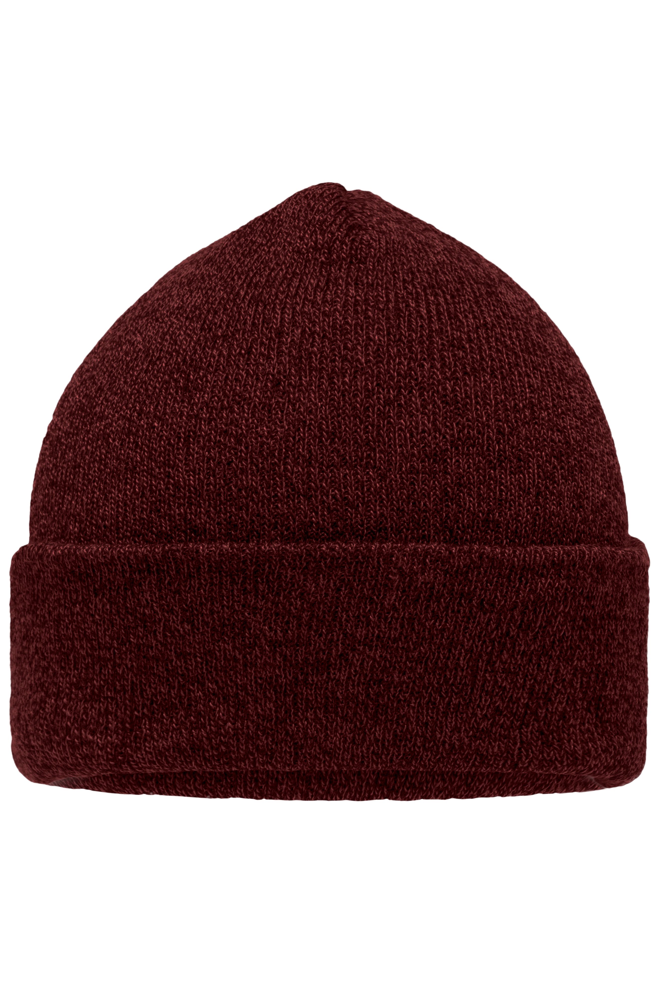 Melange Beanie MB7122 Melierte Strickmütze mit Umschlag