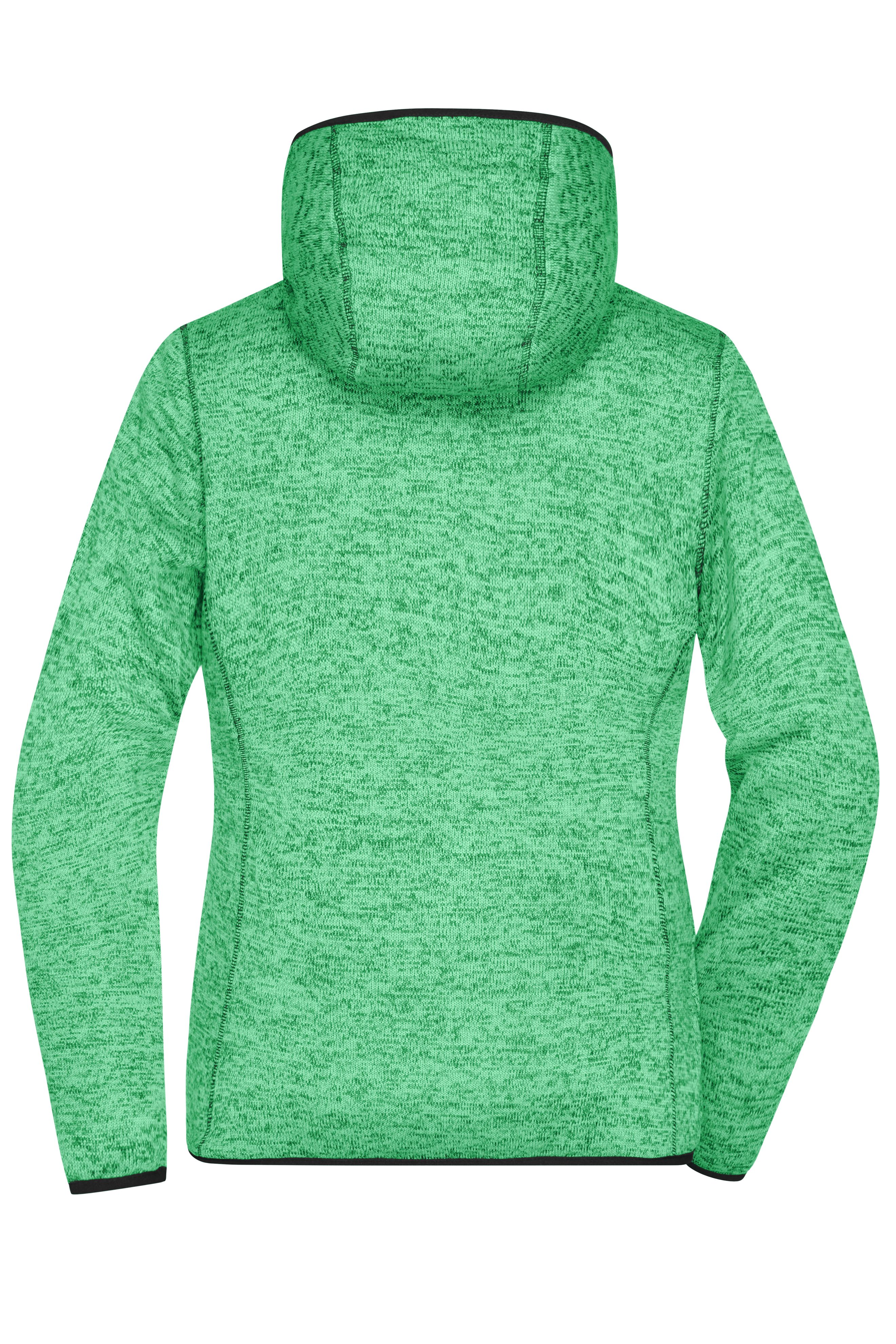 Ladies' Knitted Fleece Hoody JN588 Kapuzenjacke aus Strickfleece in Melangeoptik