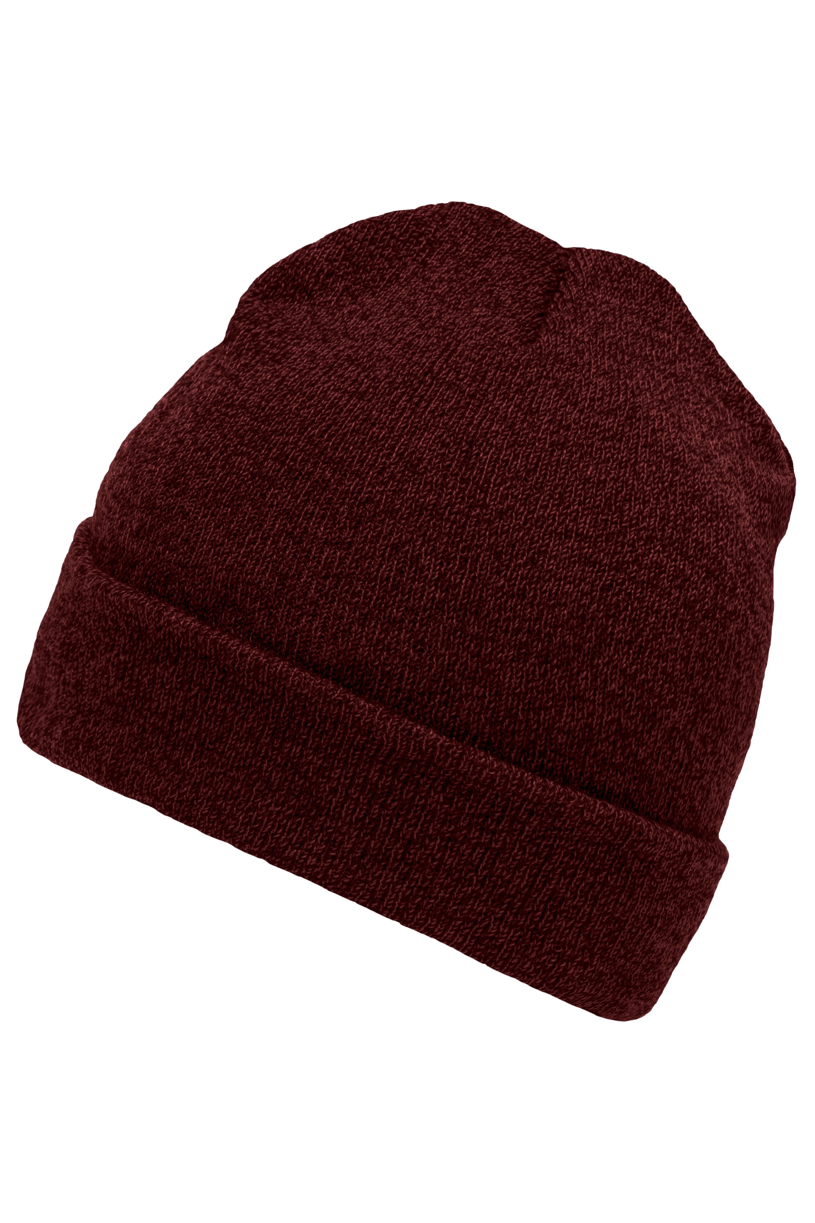 Melange Beanie MB7122 Melierte Strickmütze mit Umschlag