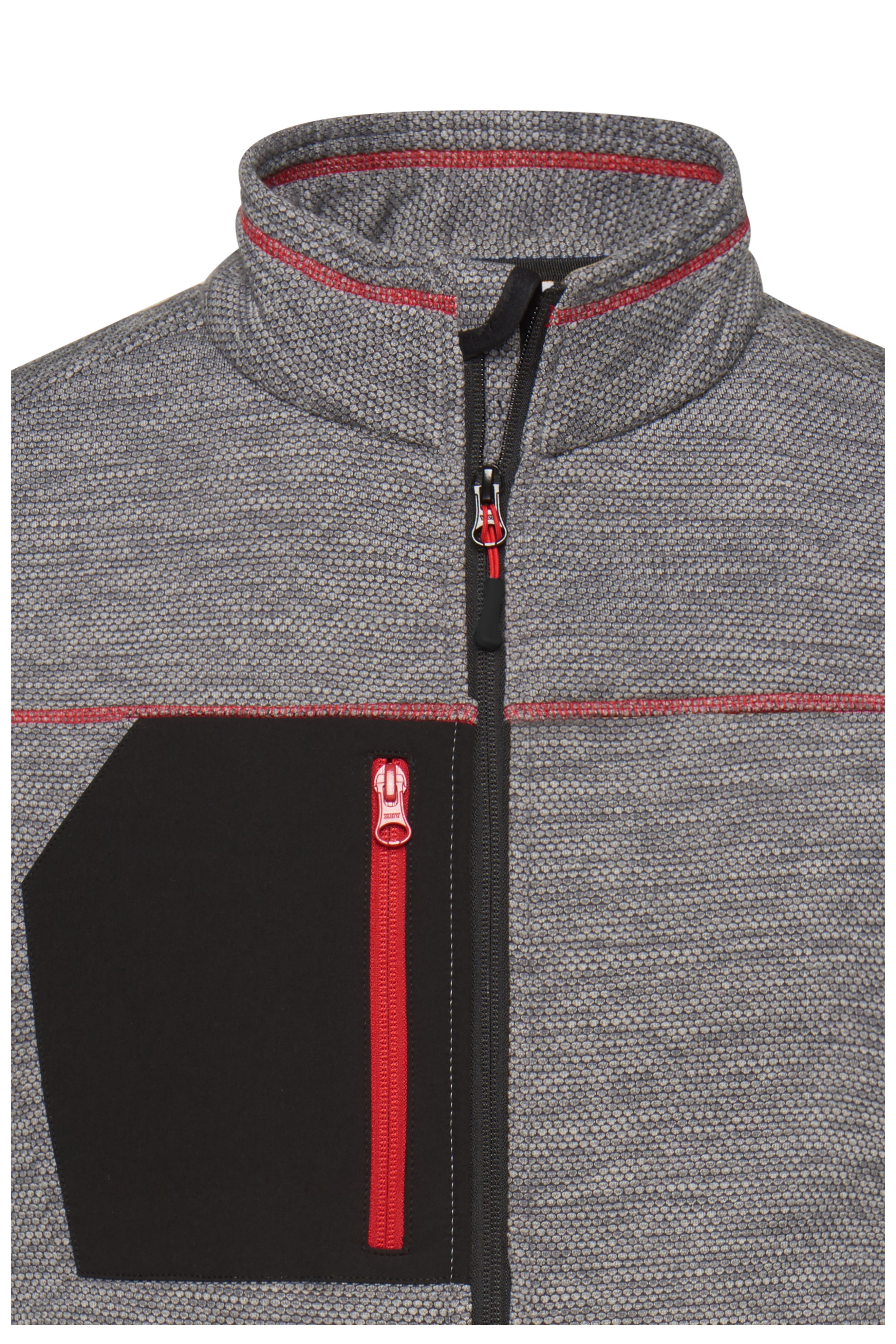 Men's Structure Fleece Jacket JN1818 Pflegeleichte Strick-Fleecejacke für Arbeit und Freizeit