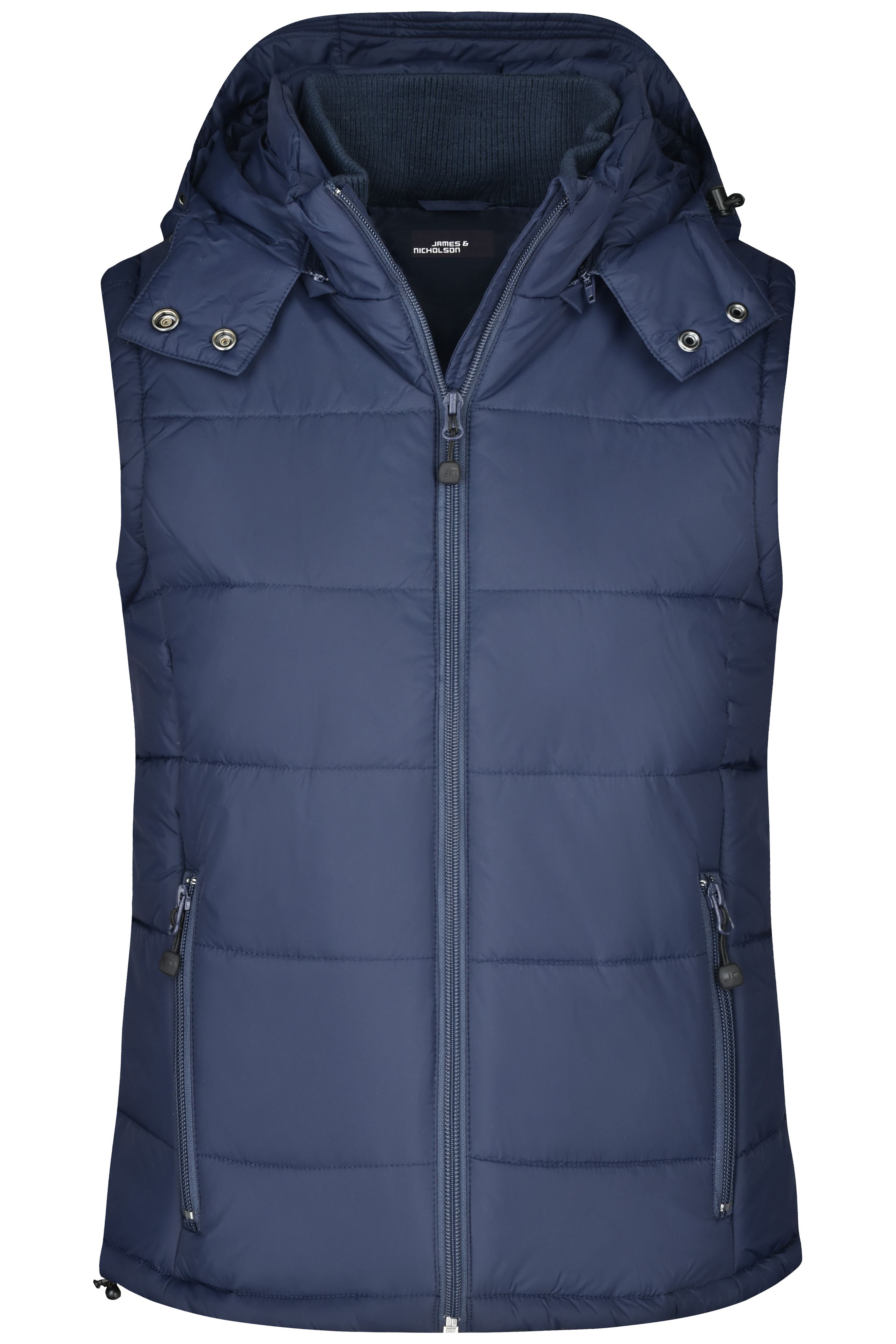 Ladies' Padded Vest JN1005 Modische Steppweste mit abnehmbarer Kapuze