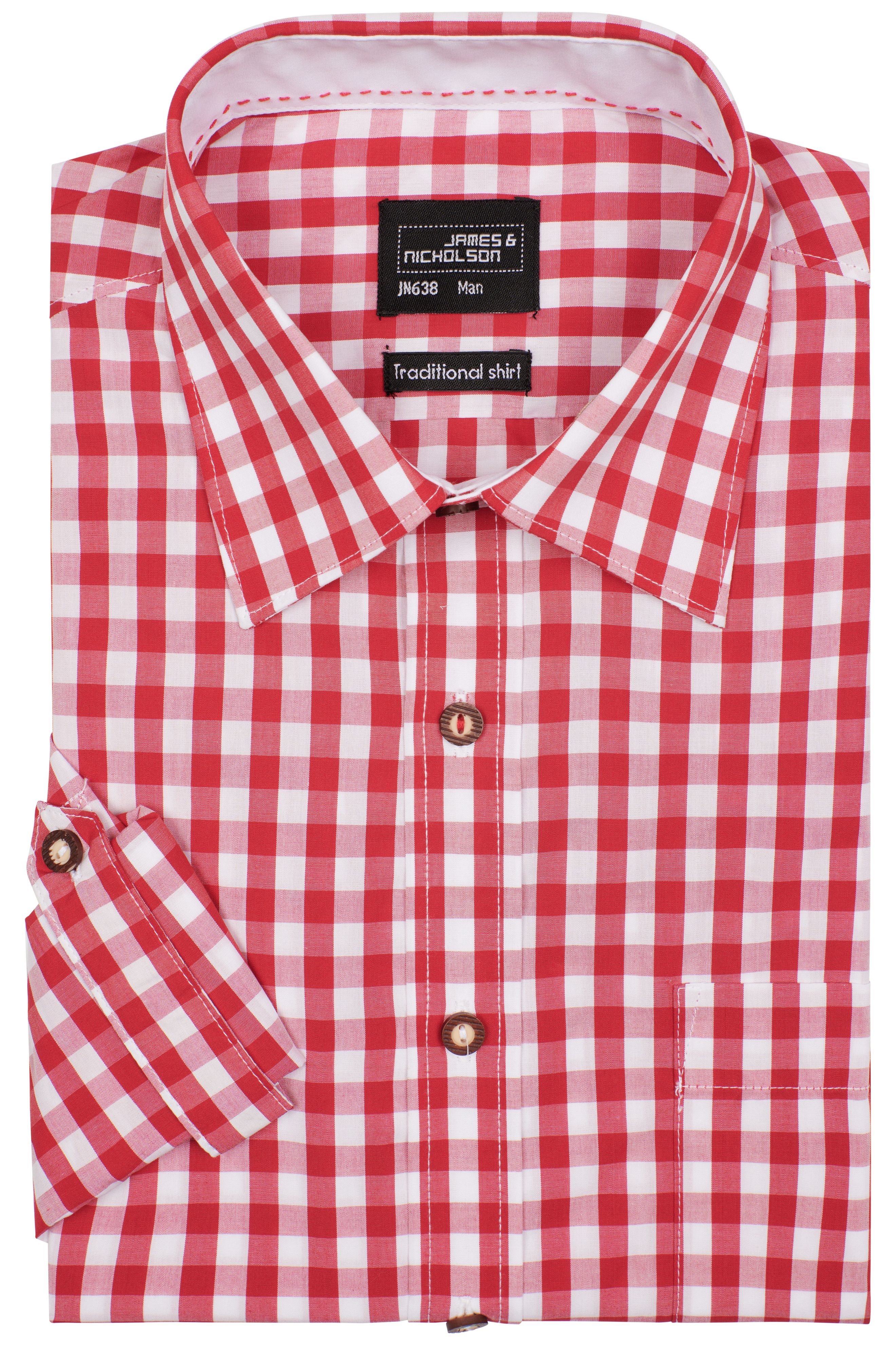 Men's Traditional Shirt JN638 Damen-Bluse und Herren-Hemd im klassischen Trachtenlook