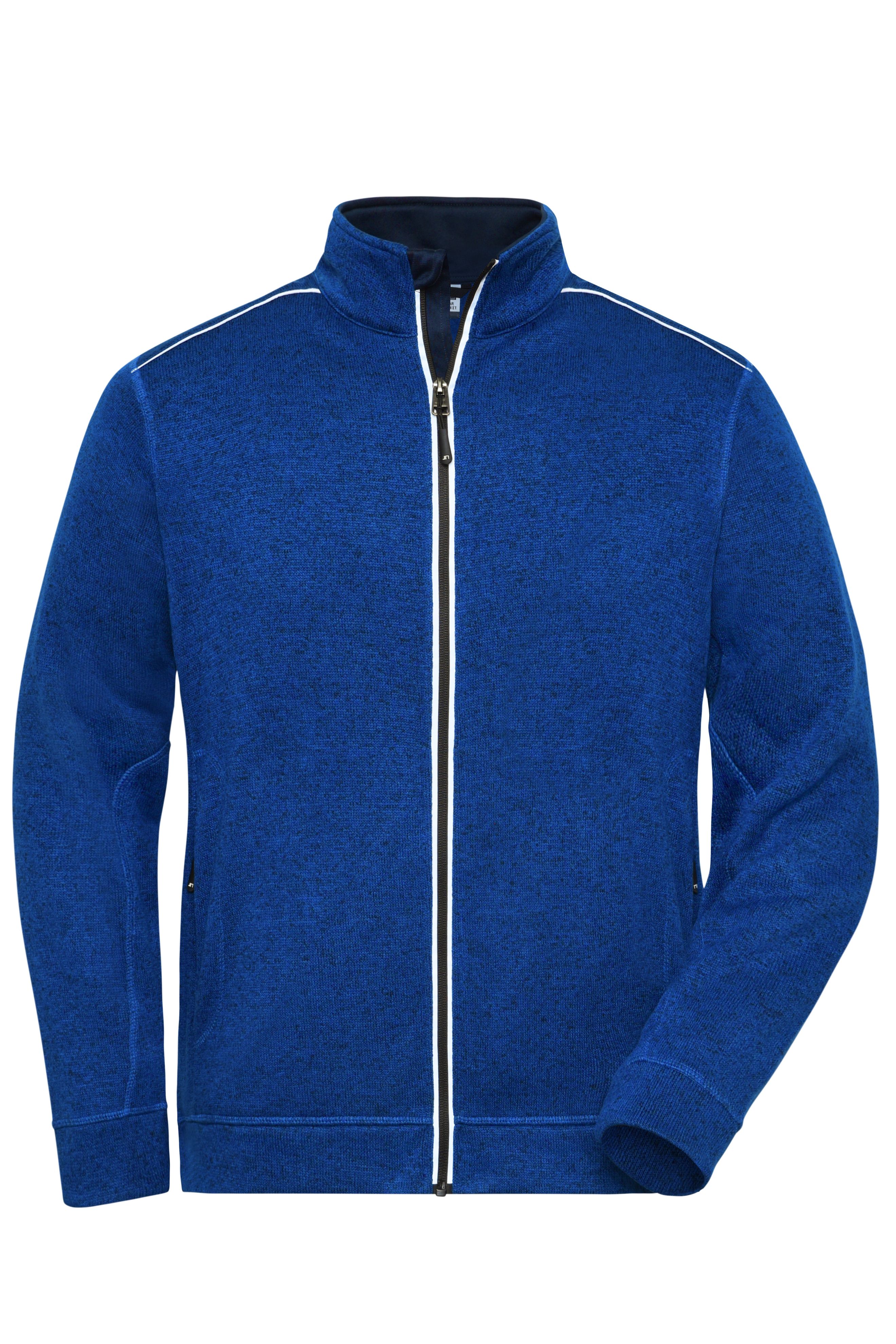 Men's Knitted Workwear Fleece Jacket - SOLID - JN898 Pflegeleichte Strickfleece-Jacke