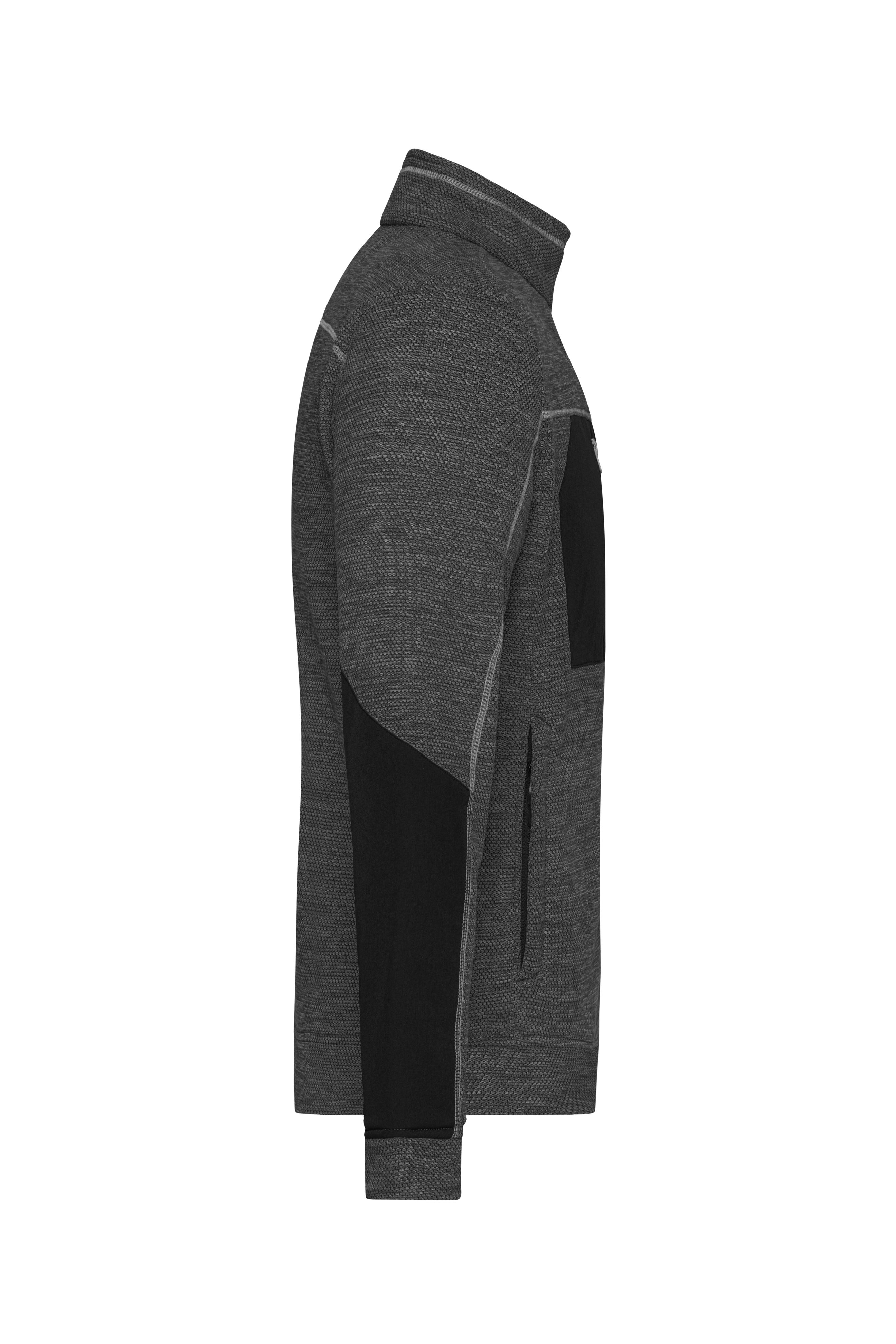 Men's Structure Fleece Jacket JN1818 Pflegeleichte Strick-Fleecejacke für Arbeit und Freizeit