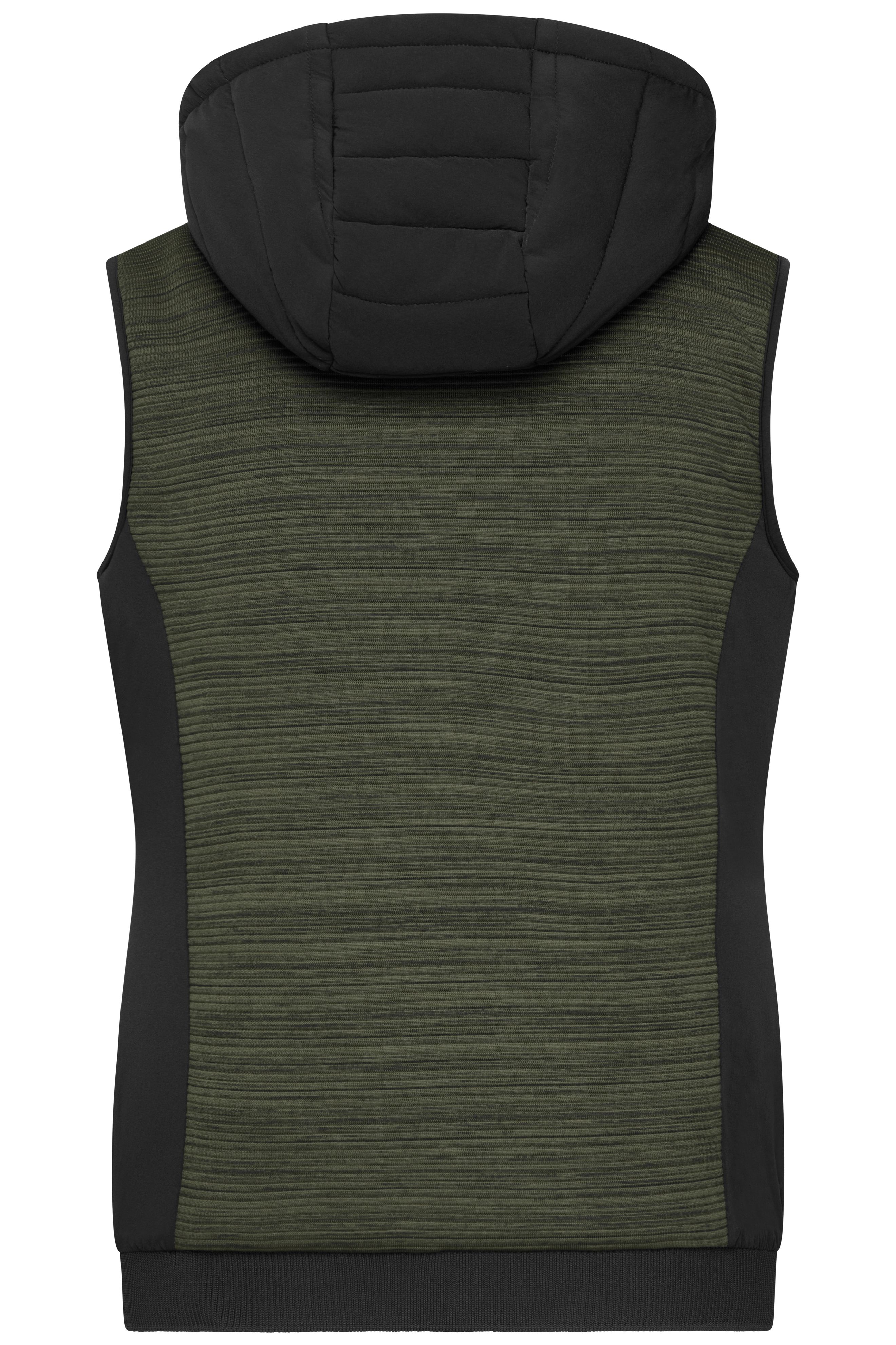 Ladies' Padded Hybrid Vest JN1847 Wattierte Strickfleece Weste im attraktiven Materialmix