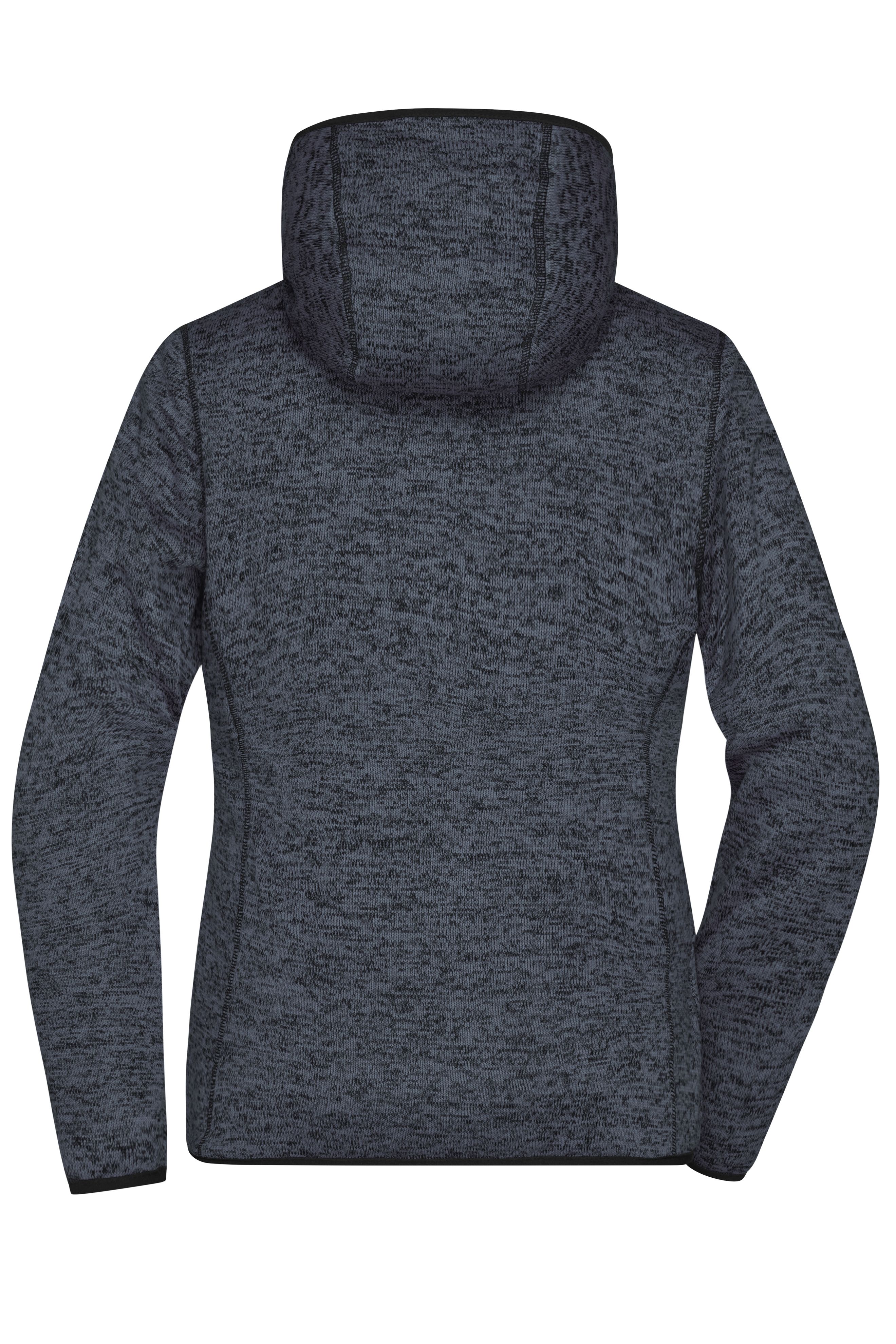 Ladies' Knitted Fleece Hoody JN588 Kapuzenjacke aus Strickfleece in Melangeoptik