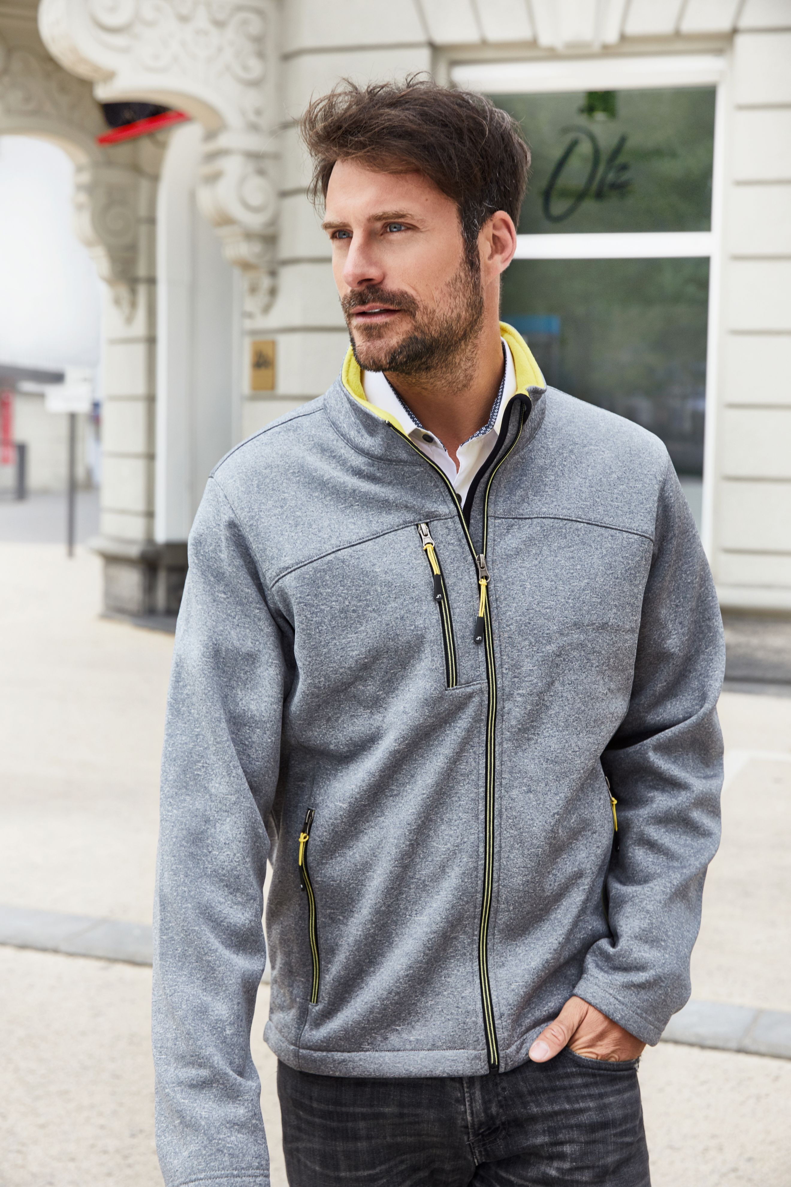 Men's Softshell Jacket JN1148 Softshelljacke in Melange-Optik