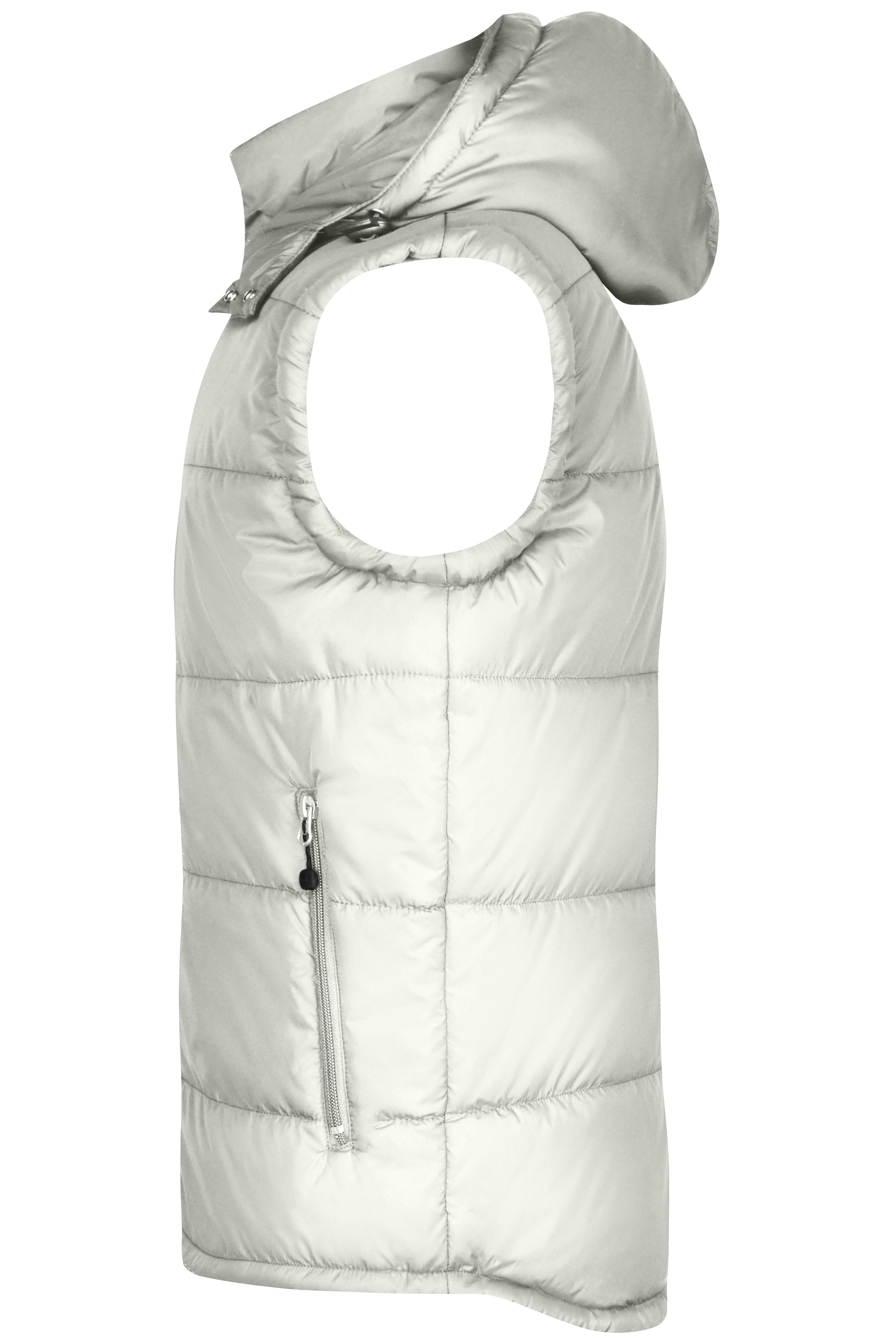 Men's Padded Vest JN1004 Modische Steppweste mit abnehmbarer Kapuze