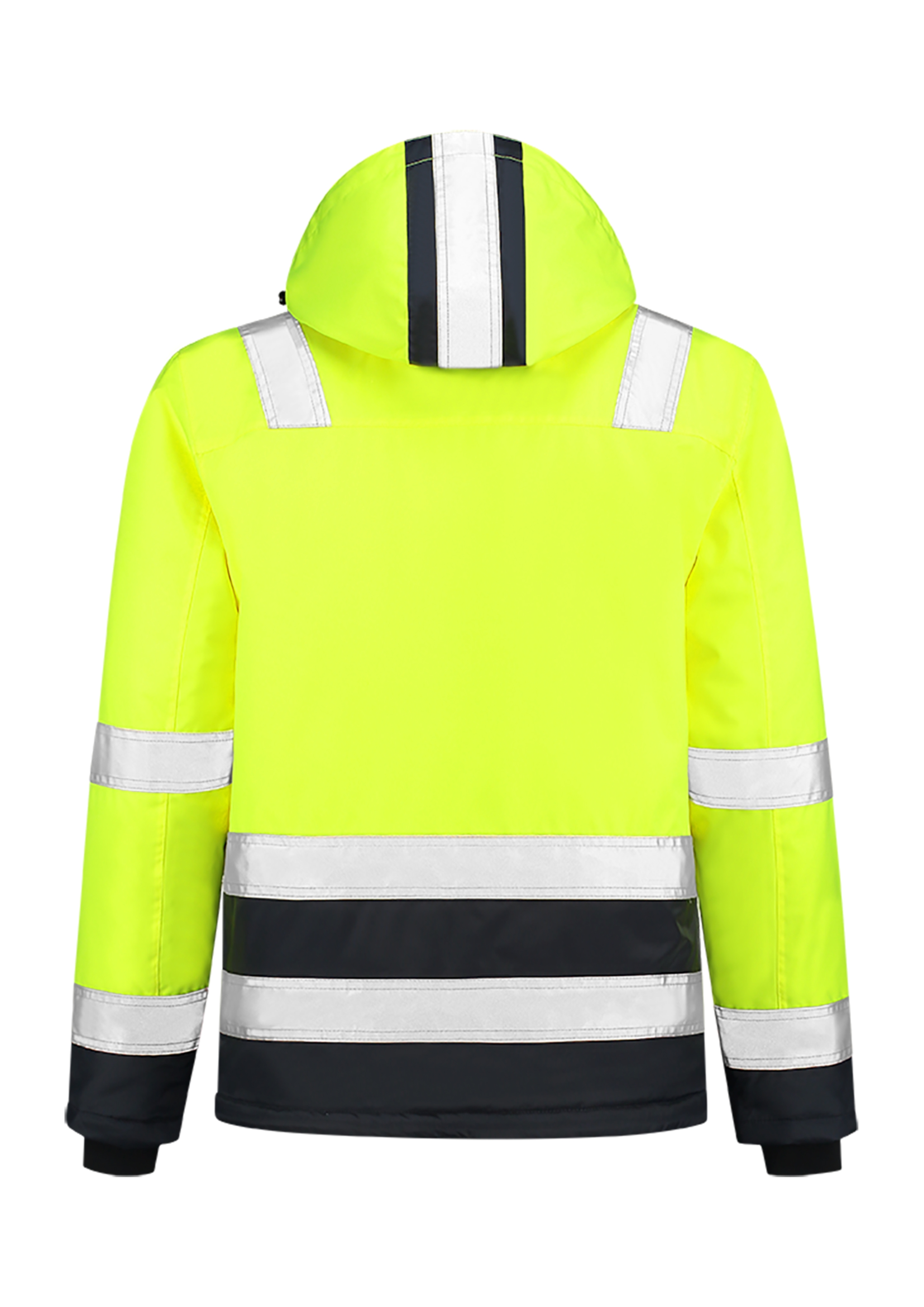 Unisex Arbeitsjacke -MIDI PARKA HIGH VIS BICOLOR T51 - retroreflektierende Bänder und innere Brusttaschen - Herren und Damen Warnschutzjacke wasserdicht und reflektierend 