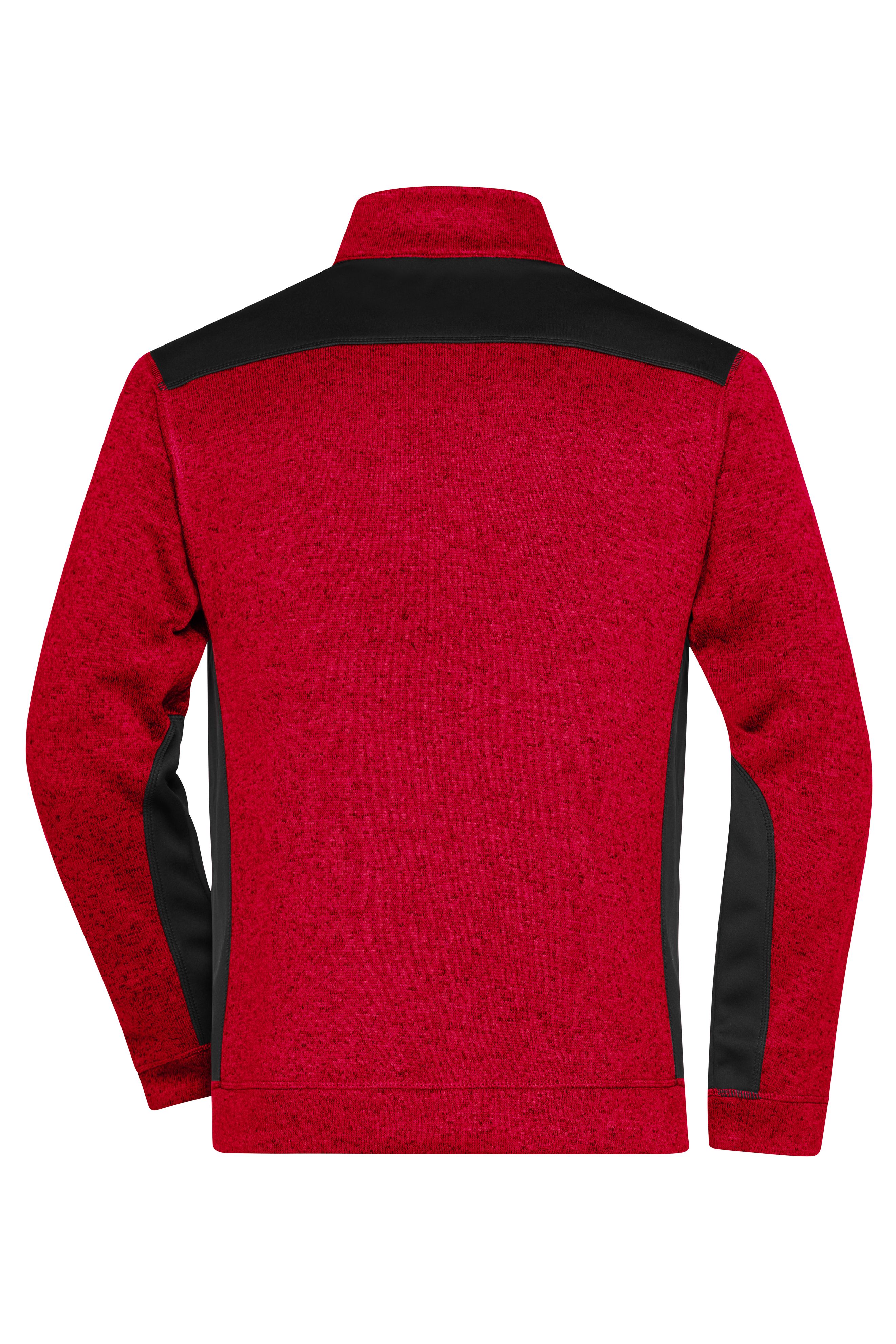 Men's Knitted Workwear Fleece Half-Zip - STRONG - JN864 Pflegeleichter Strickfleece Troyer im Materialmix