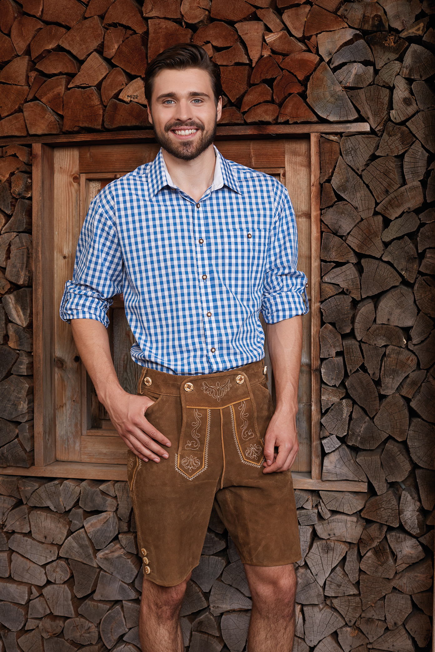 Men's Traditional Shirt JN638 Damen-Bluse und Herren-Hemd im klassischen Trachtenlook