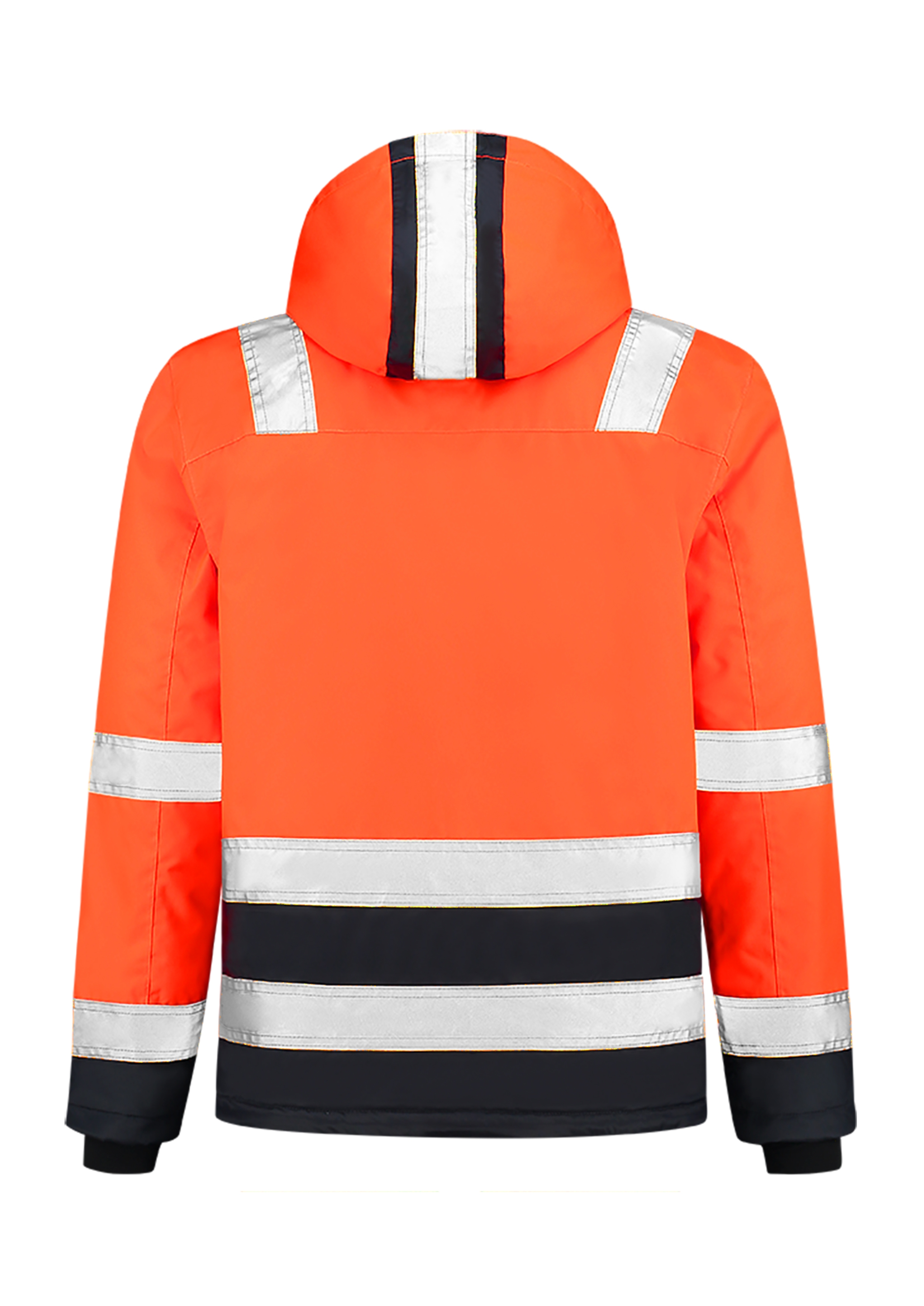 Unisex Arbeitsjacke -MIDI PARKA HIGH VIS BICOLOR T51 - retroreflektierende Bänder und innere Brusttaschen - Herren und Damen Warnschutzjacke wasserdicht und reflektierend 