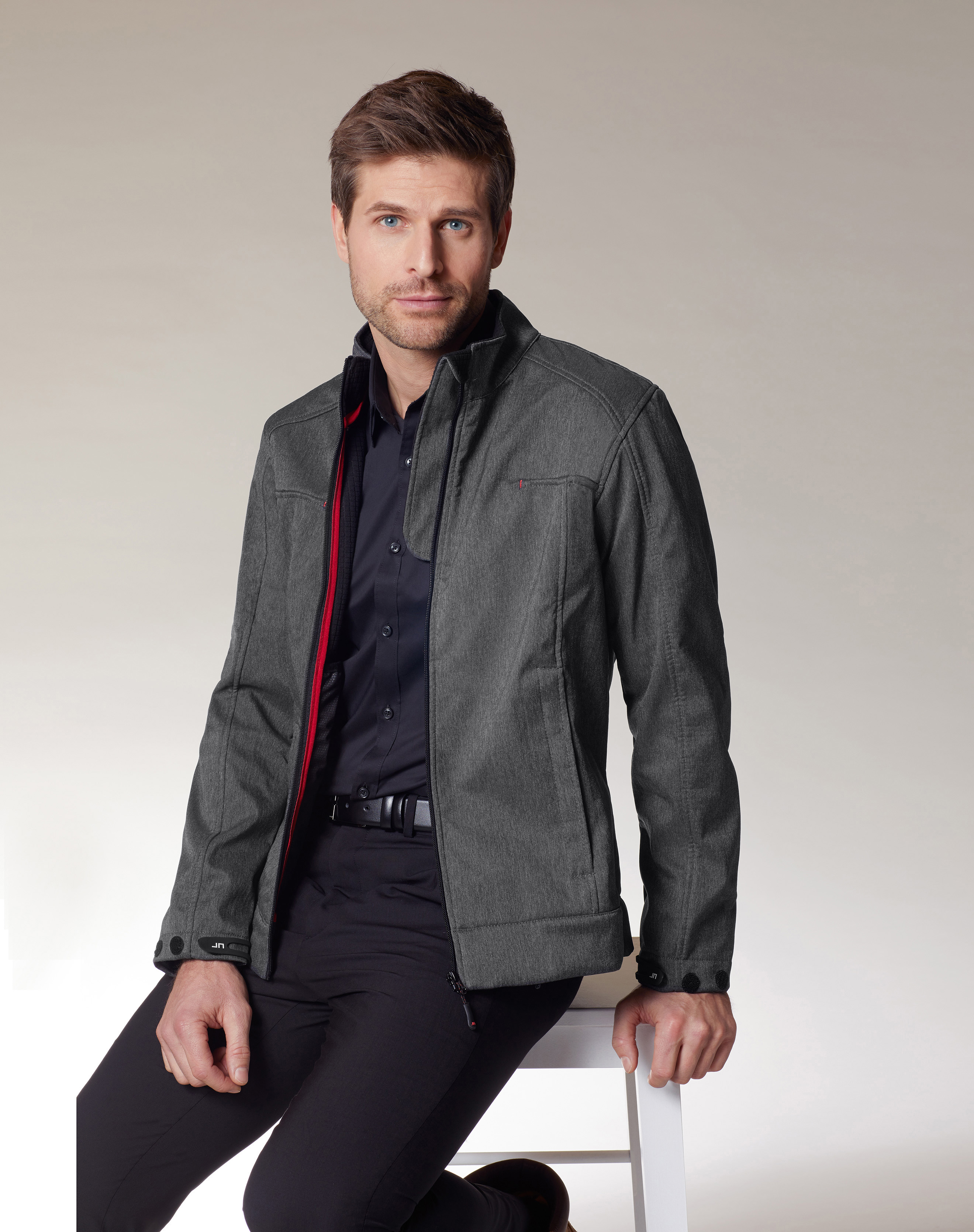 Men's Softshell Jacket JN1088 Klassische Softshell-Jacke in Melange-Optik