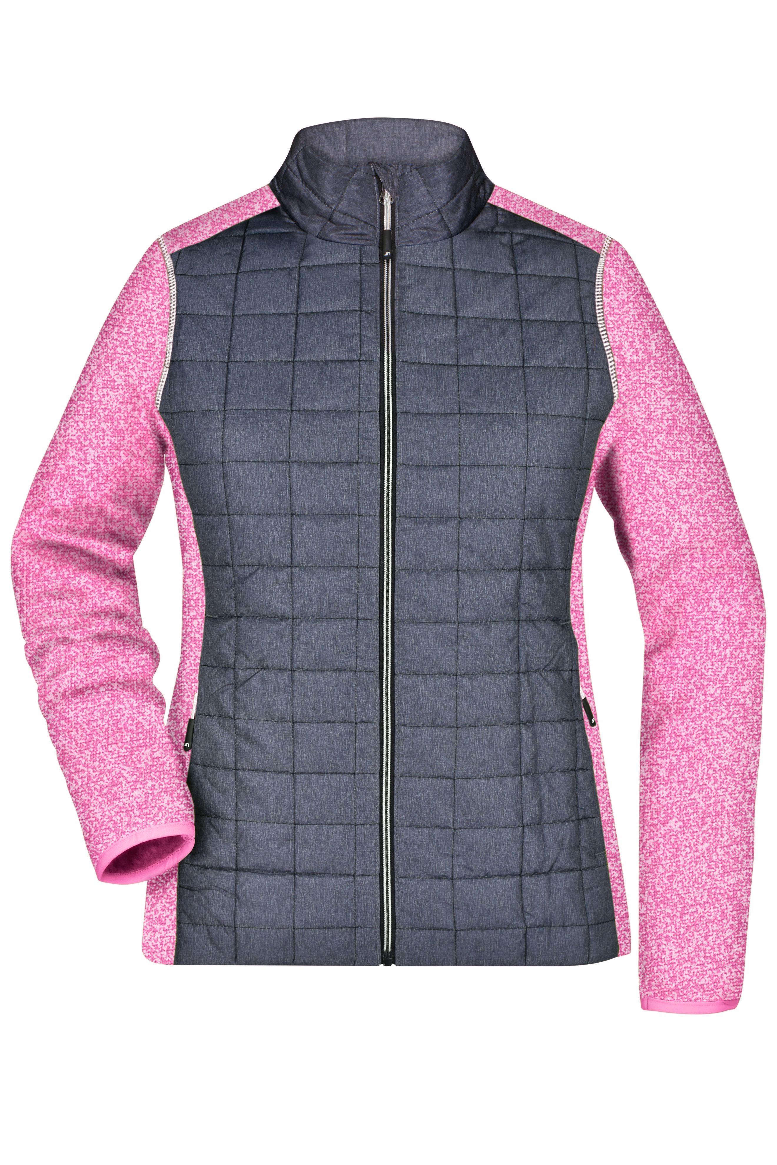 Ladies' Knitted Hybrid Jacket JN741 Strickfleecejacke im stylischen Materialmix