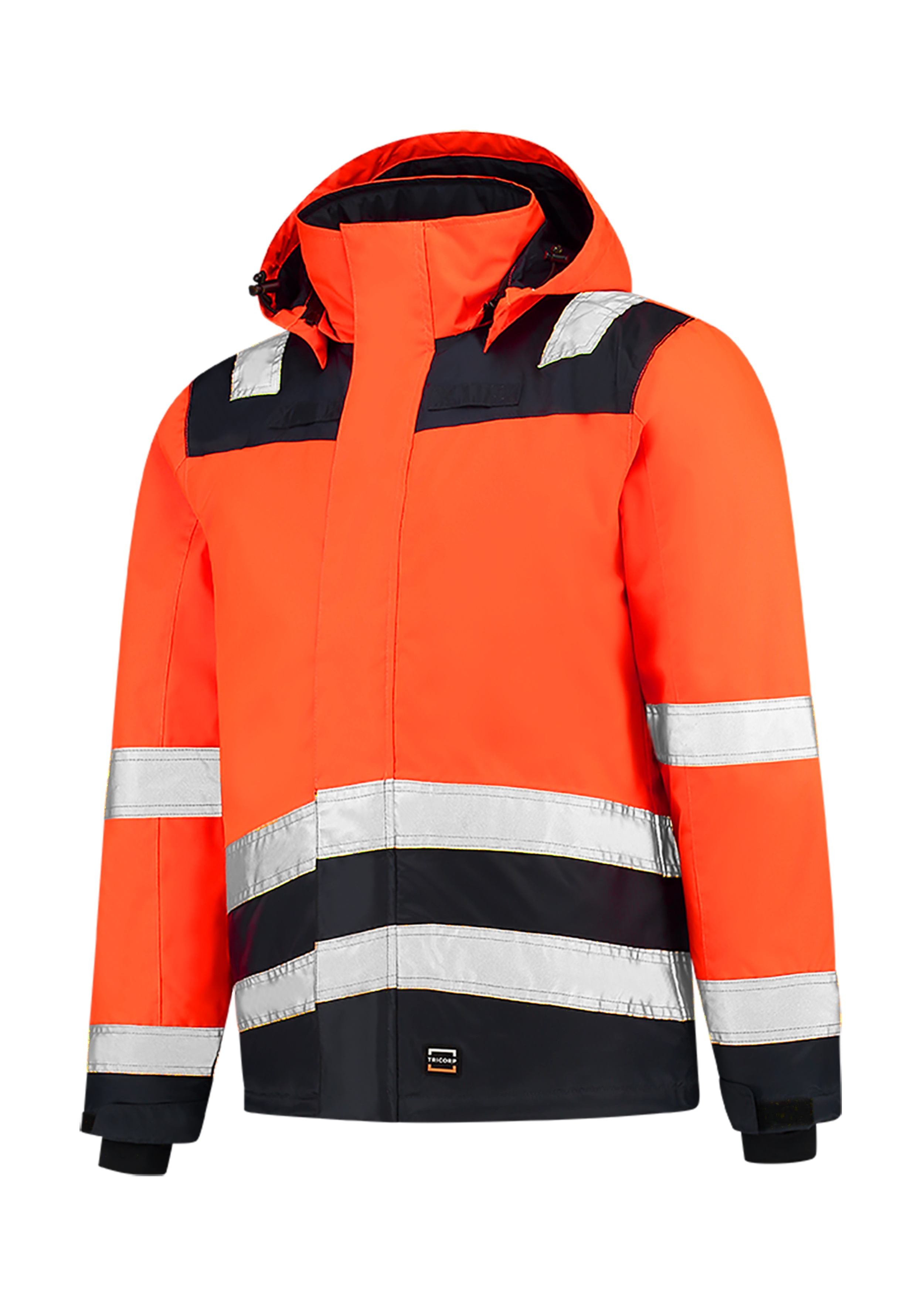 Unisex Arbeitsjacke -MIDI PARKA HIGH VIS BICOLOR T51 - retroreflektierende Bänder und innere Brusttaschen - Herren und Damen Warnschutzjacke wasserdicht und reflektierend 