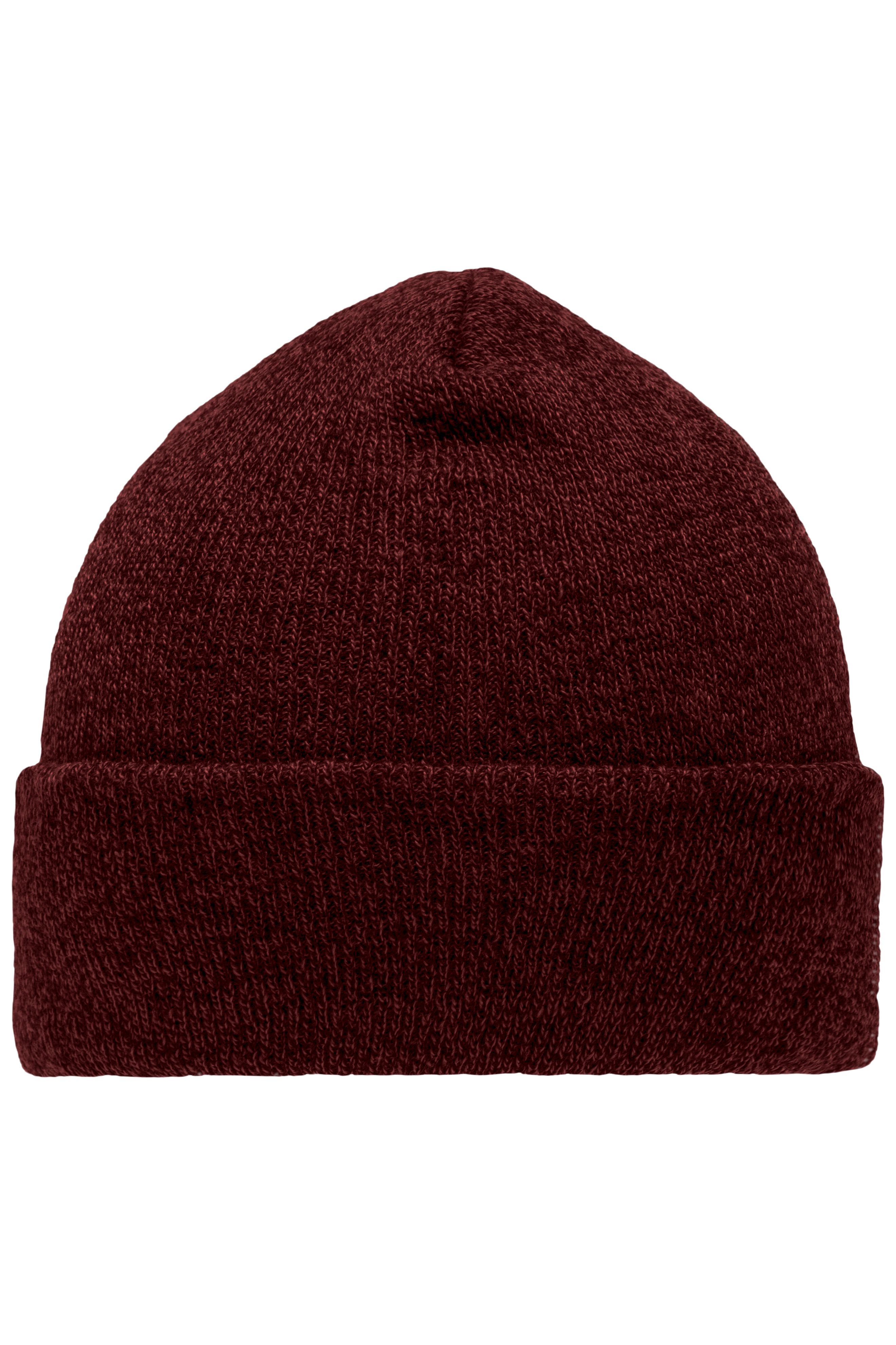 Melange Beanie MB7122 Melierte Strickmütze mit Umschlag