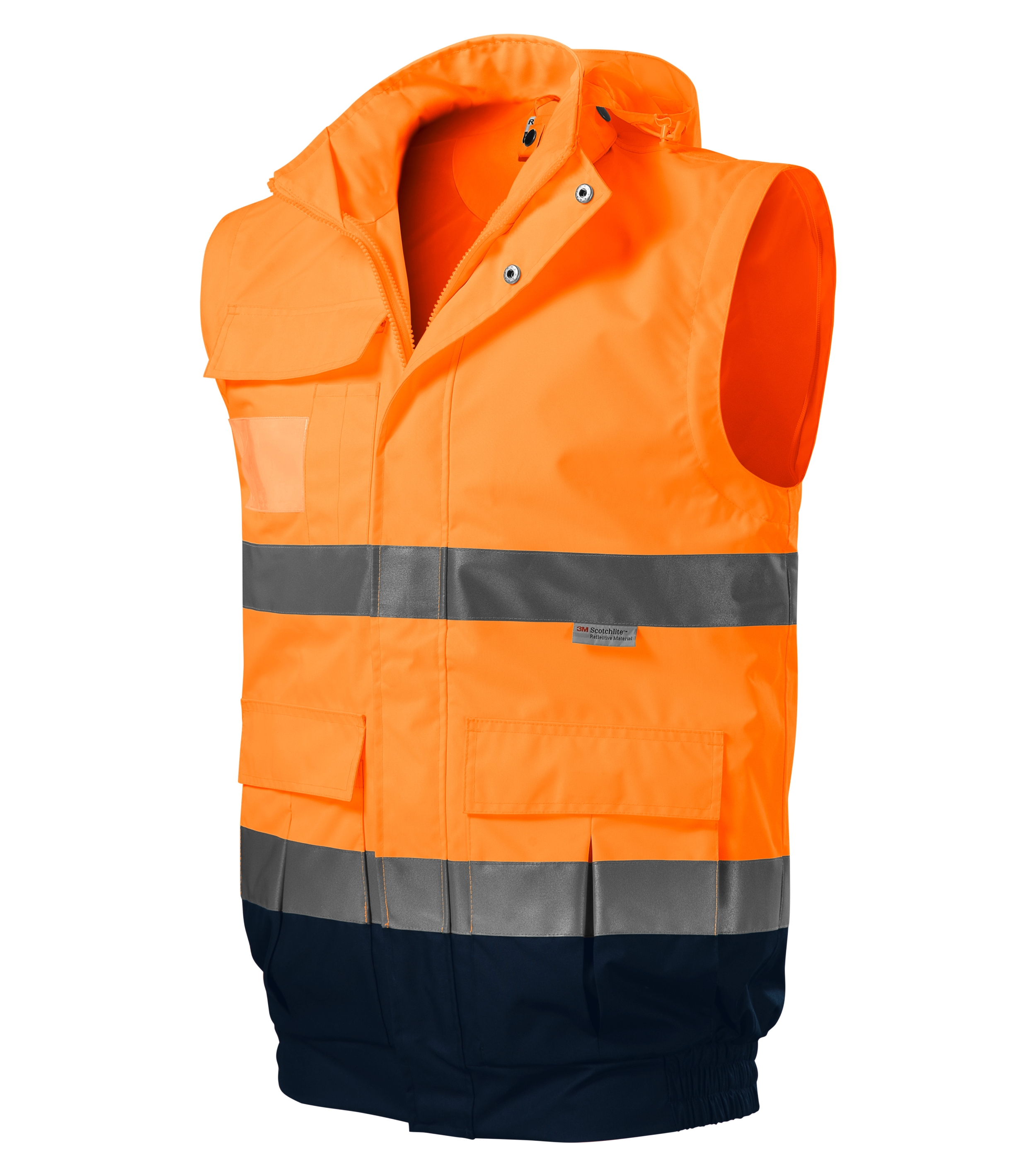 Arbeitsjacke für Damen und Herren - HV GUARD 4 IN 1 5V2 -  hochsichtbare Warnjacke mit wasserdichtem und atmungsaktivem Material - Unisex  Warnschutzjacke in gelb und orange 