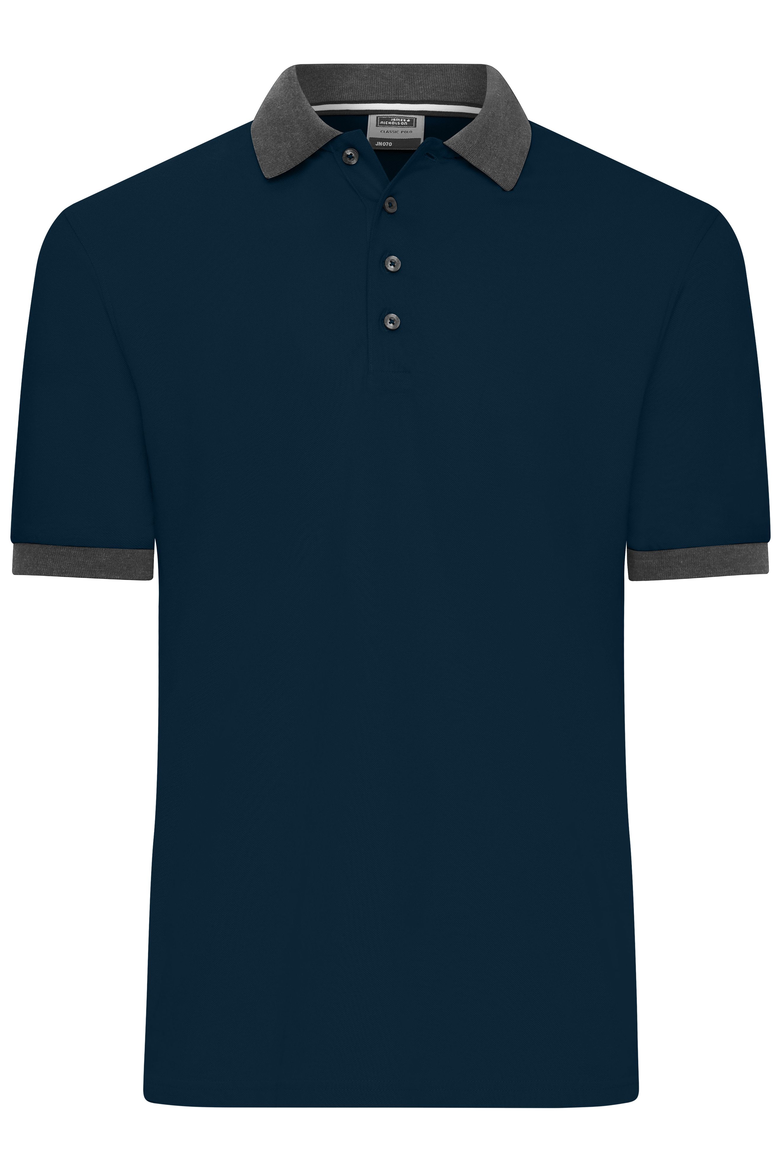 Men's Polo JN1304 Klassisches Polo mit kontrastfarbigem Kragen und Armbündchen in Piqué-Qualität